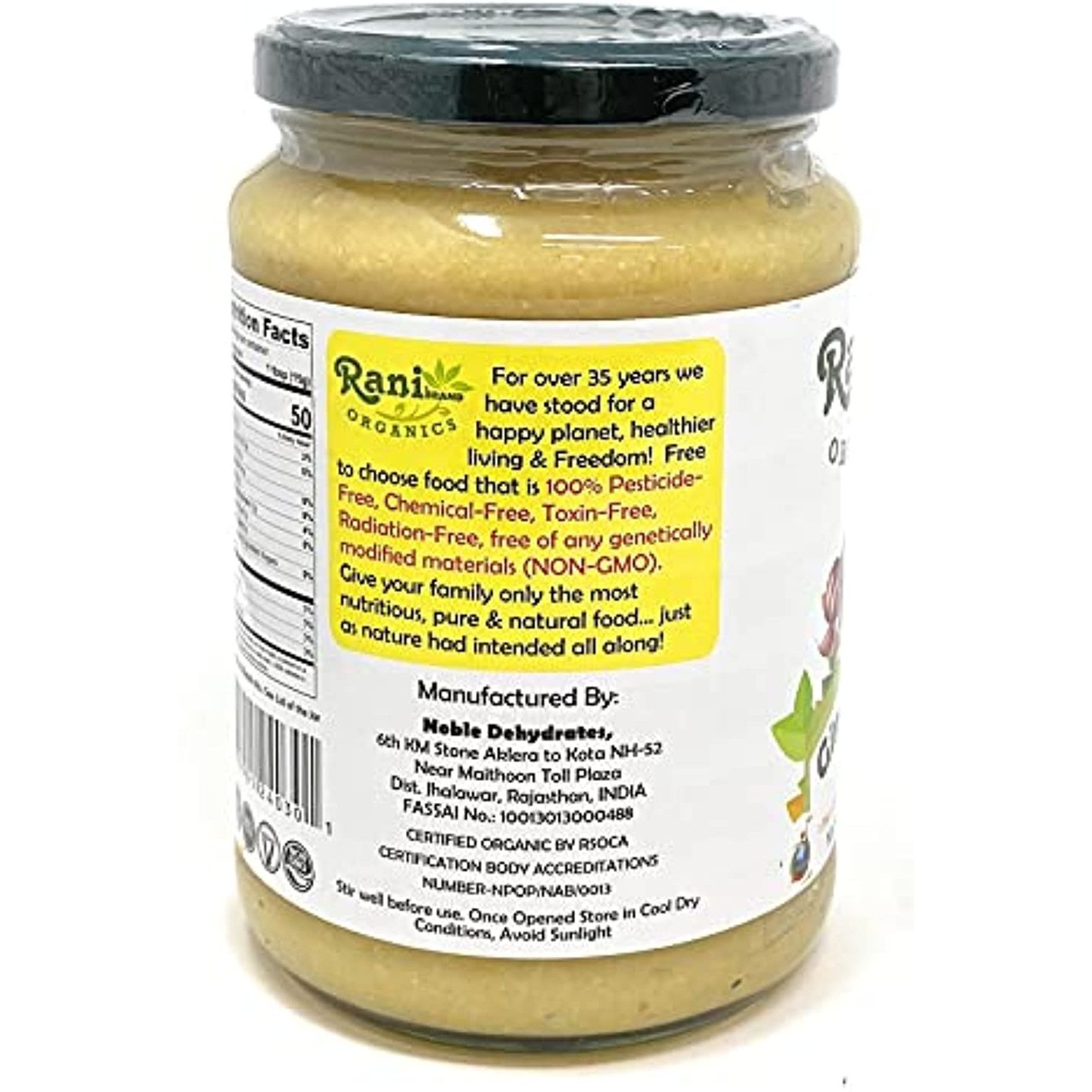 Rani Organic Ginger-Garlic Cooking Paste 26.5oz (750g) ~ Vegan | Glass Jar | Gluten Free | NON-GMO | No Colors | Indian Origin | USDA Certified Organic