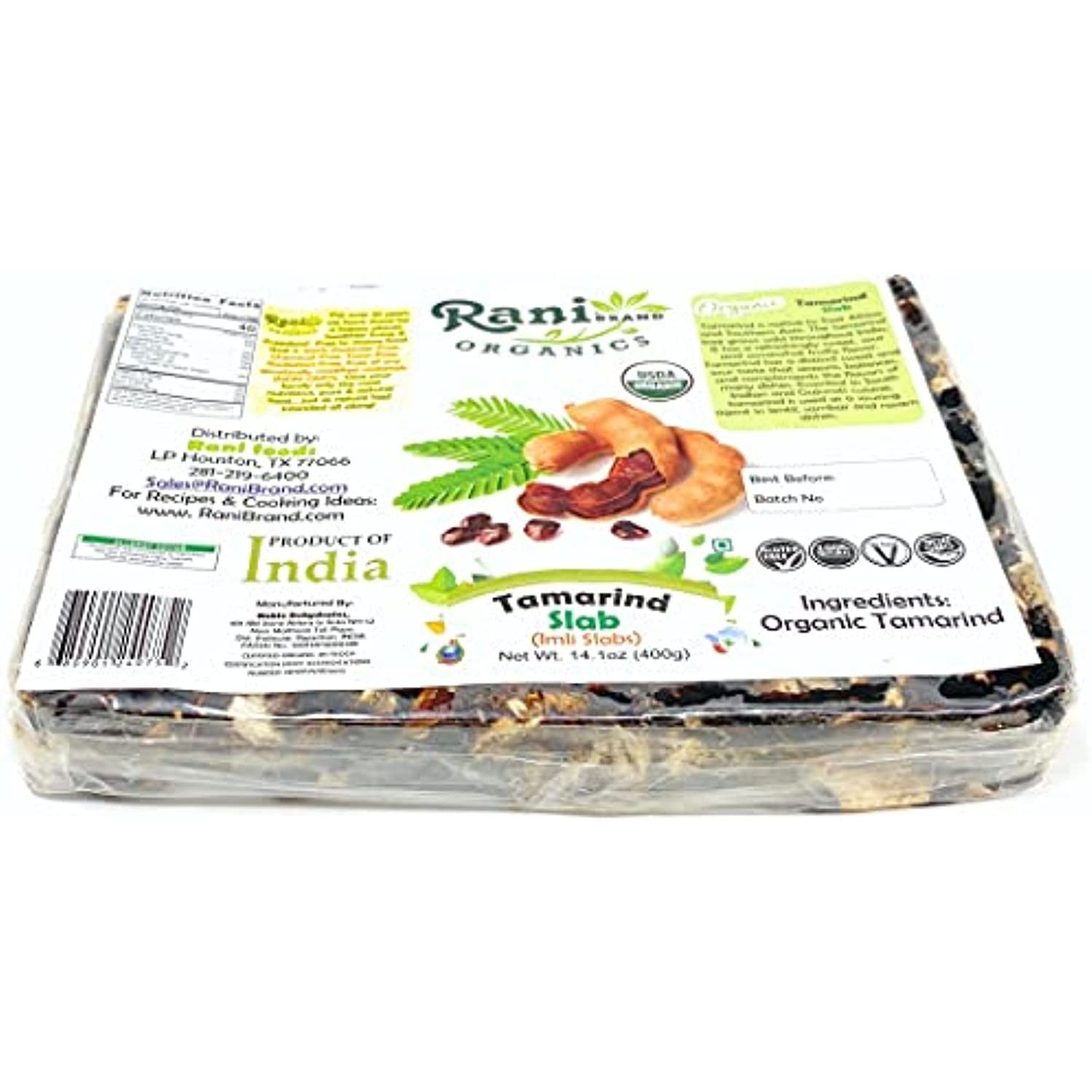 Rani Organic Tamarind Slabs (Imli Slabs) 14oz (400g) ~ All Natural | No added sugar | Vegan | Gluten Free | NON-GMO | Indian Origin | USDA Certified Organic