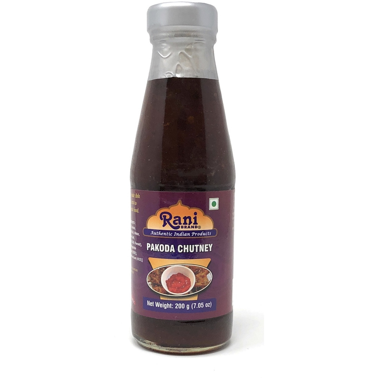 Rani Pakoda / Pakora Chutney (Sweet, Sour & Spicy Dipping Sauce) 7oz (200g) Glass Jar, Ready to eat, Vegan ~ Gluten Free | NON-GMO | No Colors | Indian Origin