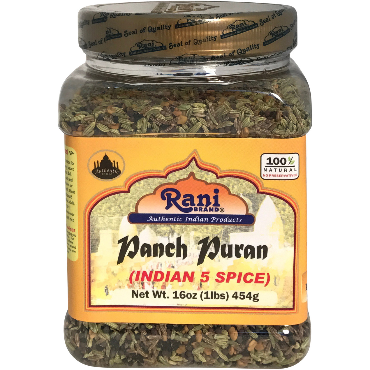 Rani Panch Puran (5 Spice) 16oz (454g) ~ All Natural | Vegan | Gluten Friendly | NON-GMO | Indian Origin (Equal Blend of Fenugreek, Mustard, Kalonji/Nigella, Fennel and Cumin)