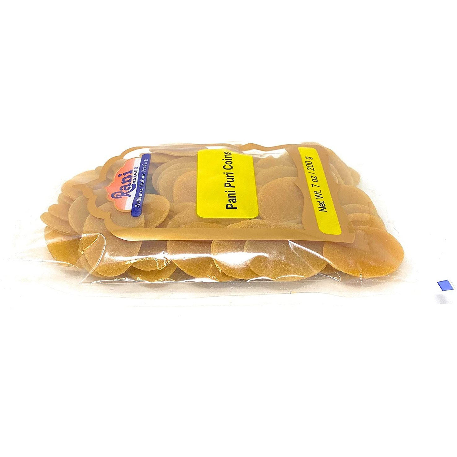 Rani Pani Puri Coins 7oz (200g) ~ Uncooked, Microwaveable wheat and Semolina Coins ~ All Natural | Vegan | NON-GMO
