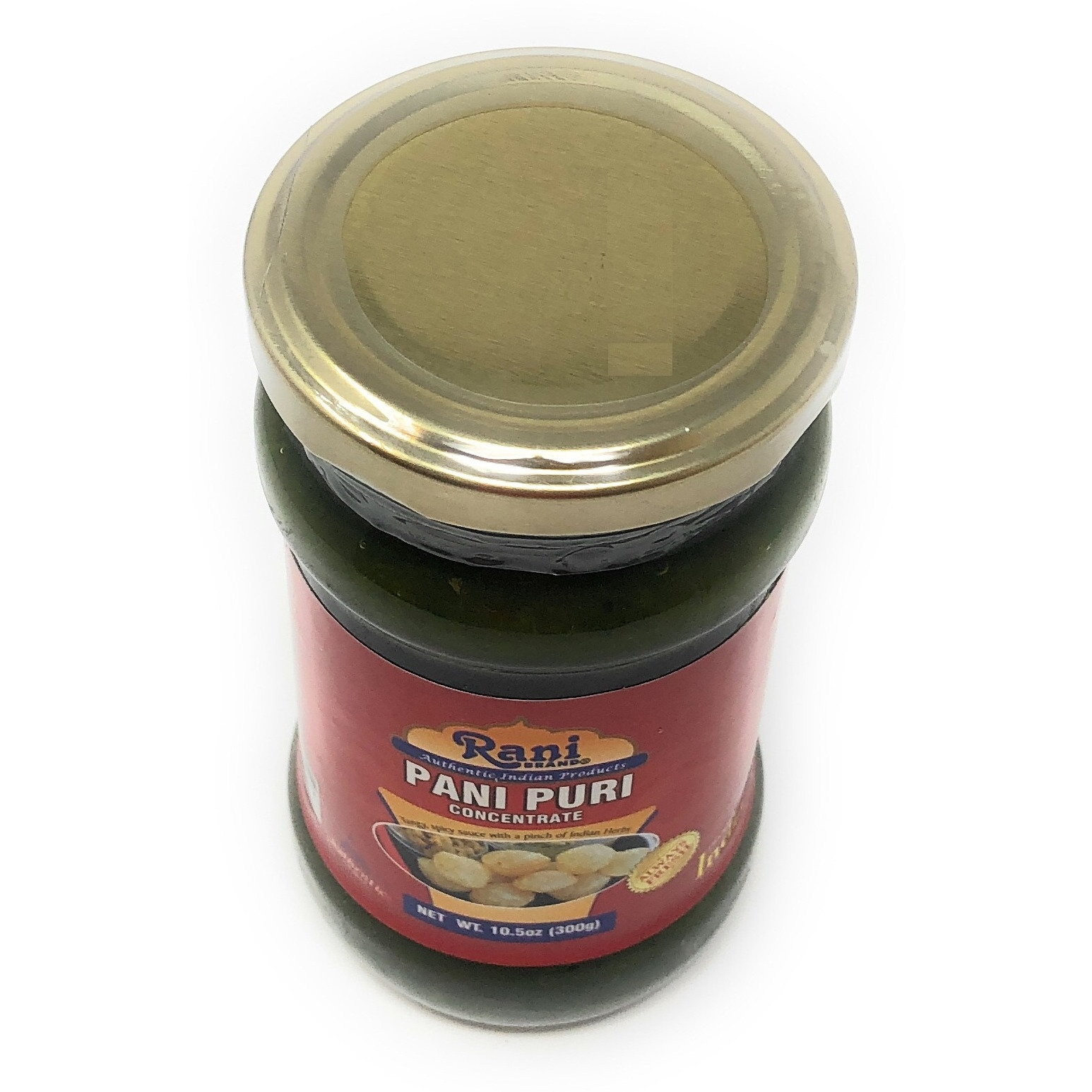 Rani Pani Puri Concentrate (Sweet & Spicy to make Pani Water / Spicy Water), Glass Jar, Ready to eat 10.5oz (300g) Vegan ~ Gluten Friendly | NON-GMO | Indian Origin