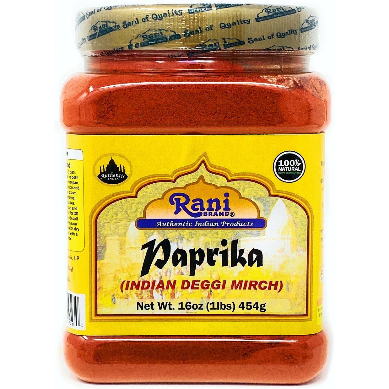 Rani Paprika (Deggi Mirch) Spice Powder, Ground 16oz (454g) ~ All Natural, Salt-Free | Vegan | No Colors | Gluten Free Ingredients | NON-GMO | Indian Origin