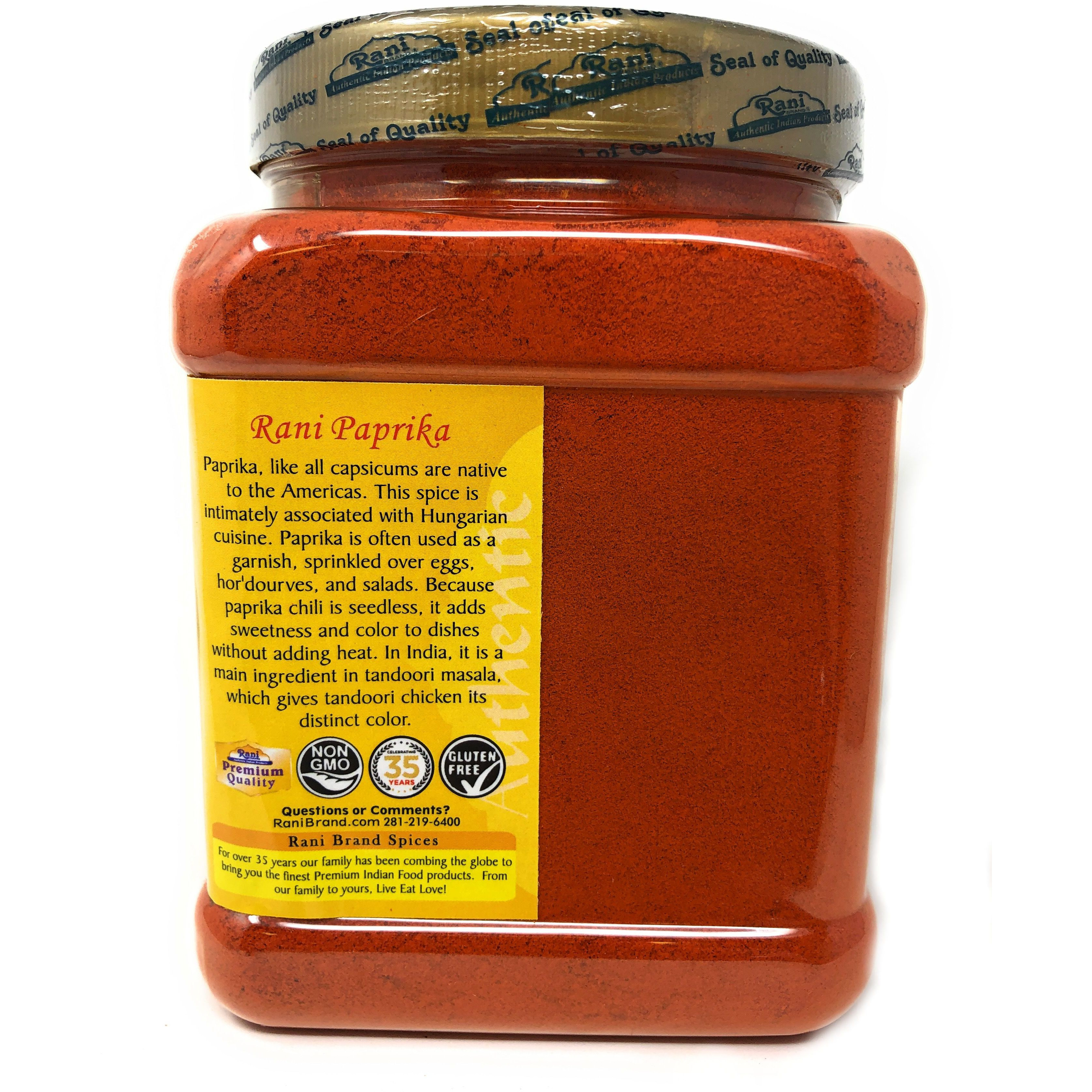 Rani Paprika (Deggi Mirch) Spice Powder, Ground 16oz (454g) ~ All Natural, Salt-Free | Vegan | No Colors | Gluten Free Ingredients | NON-GMO | Indian Origin