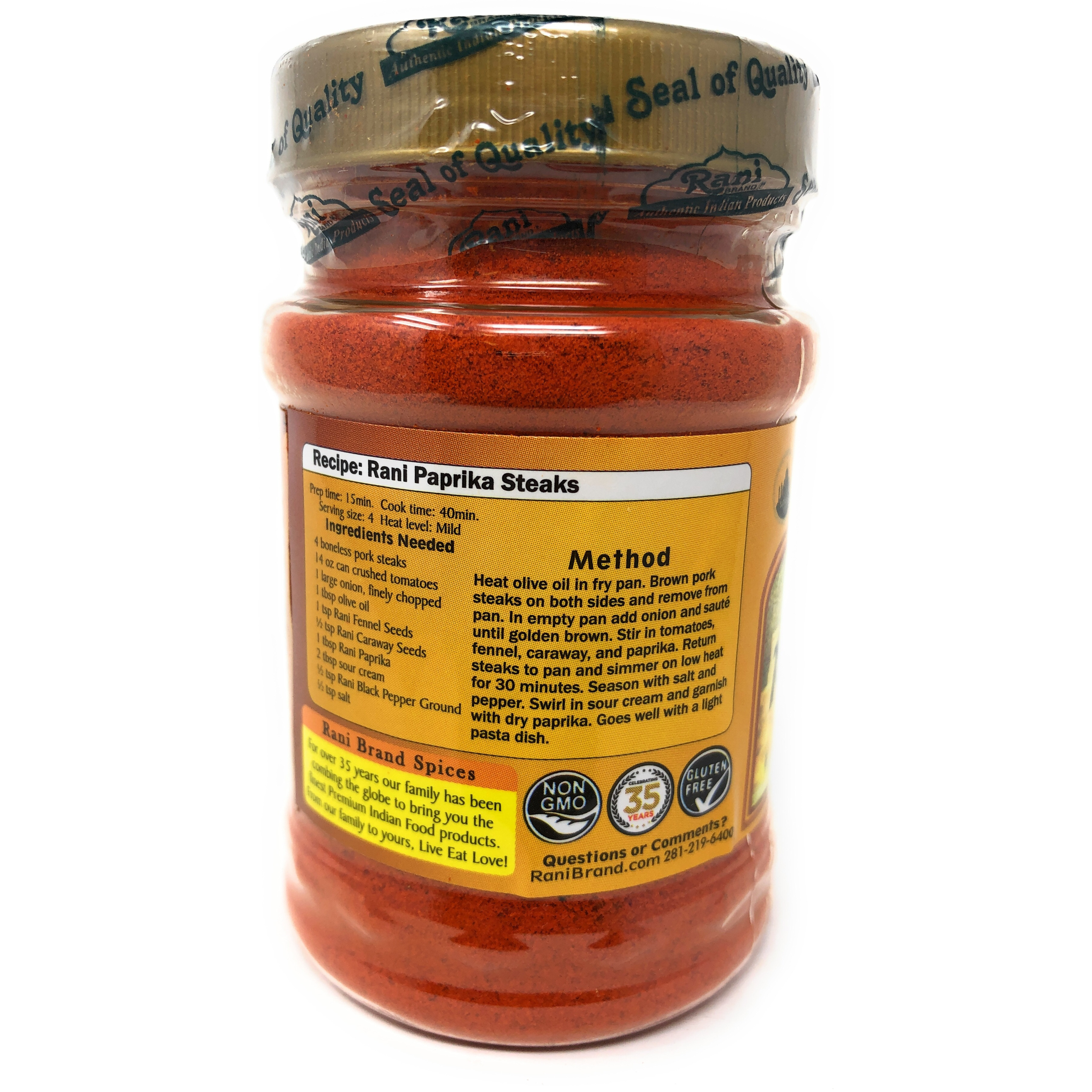Rani Paprika (Deggi Mirch) Spice Powder, Ground 3oz (85g) ~ All Natural, Salt-Free | Vegan | No Colors | Gluten Free Ingredients | NON-GMO