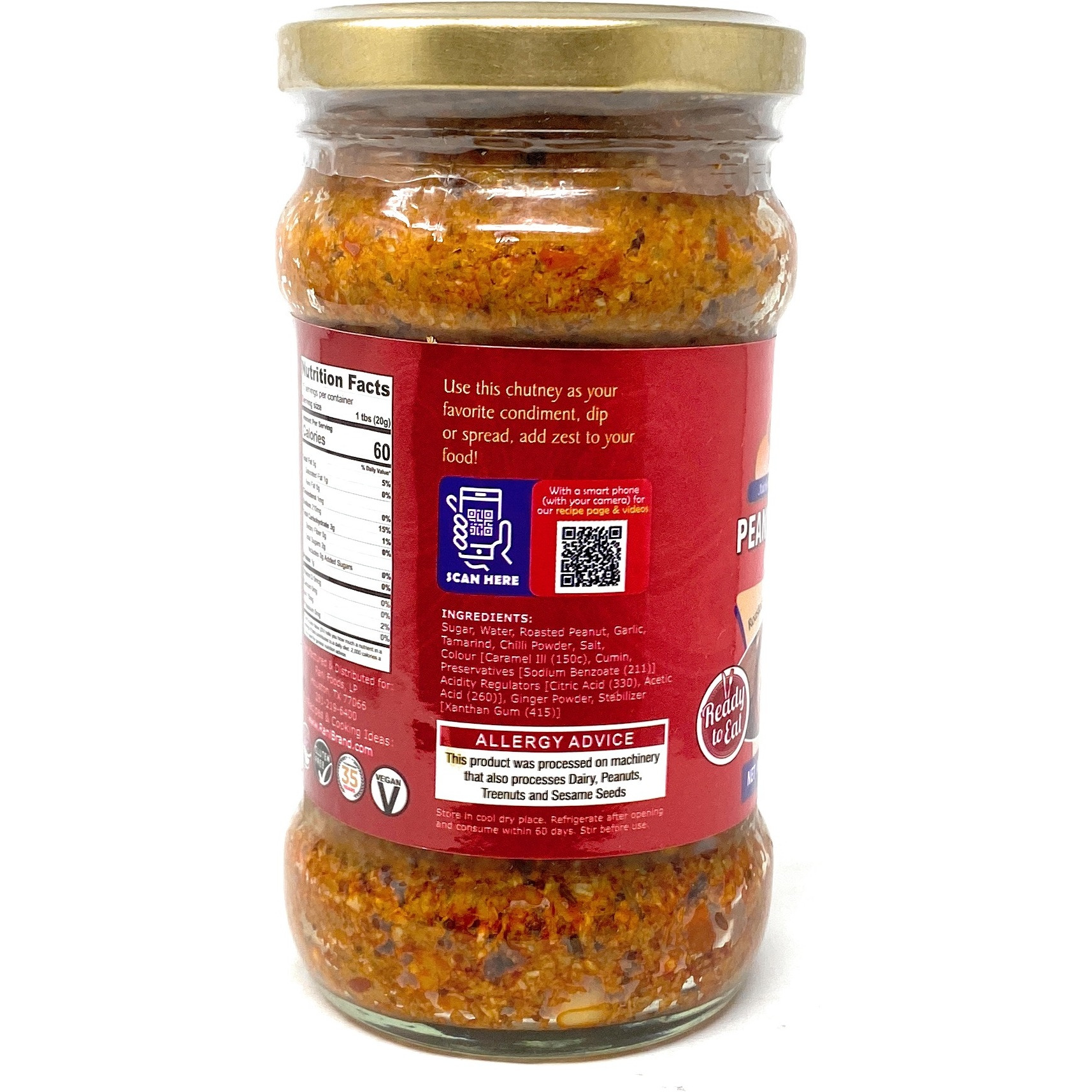 Rani Peanut Garlic Chutney Glass Jar, Ready to eat 10.5oz (300g) Vegan ~ Gluten Friendly | NON-GMO | No Colors | Indian Origin
