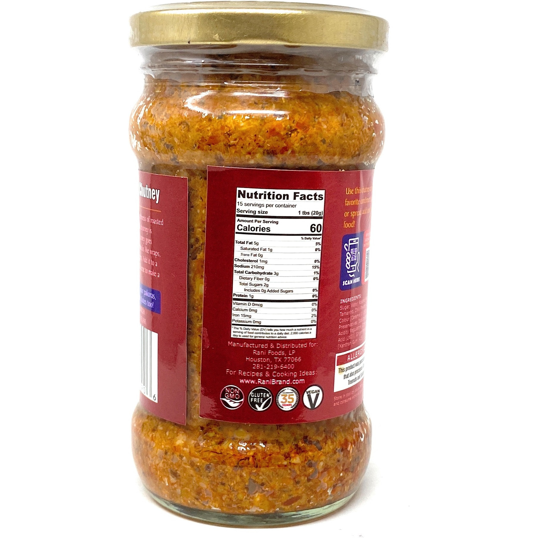Rani Peanut Garlic Chutney Glass Jar, Ready to eat 10.5oz (300g) Vegan ~ Gluten Friendly | NON-GMO | No Colors | Indian Origin