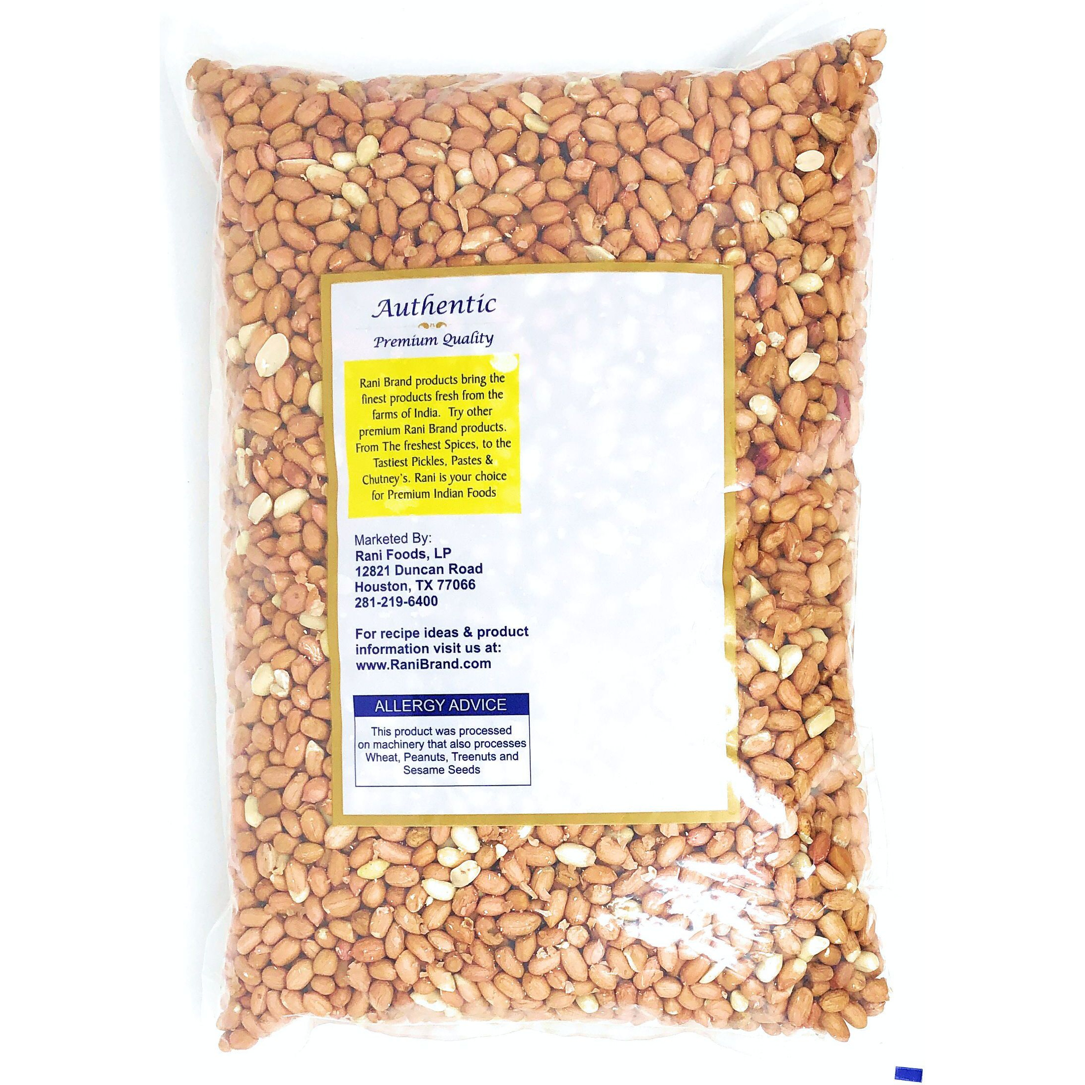 Rani Peanuts, Raw Whole With Skin (uncooked, unsalted) 6lbs (96oz) Bulk ~ All Natural | Vegan | Gluten Free Ingredients | Fresh Product of USA ~ Spanish Grade Groundnut / Redskin