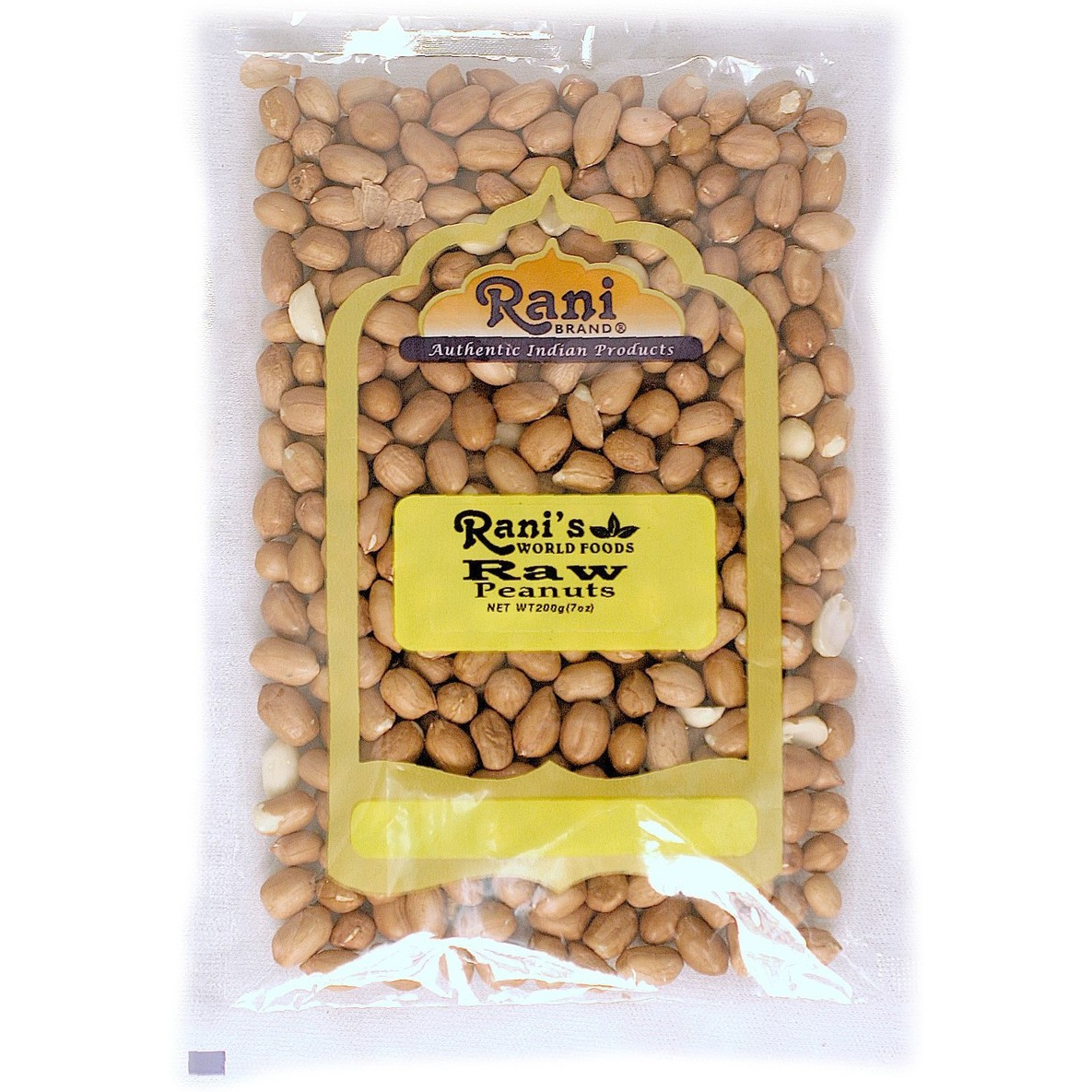 Rani Peanuts, Raw Whole With Skin (uncooked, unsalted) 7oz (200g) ~ All Natural | Vegan | Gluten Friendly | Fresh Product of USA ~ Spanish Grade Groundnut / Red-skin