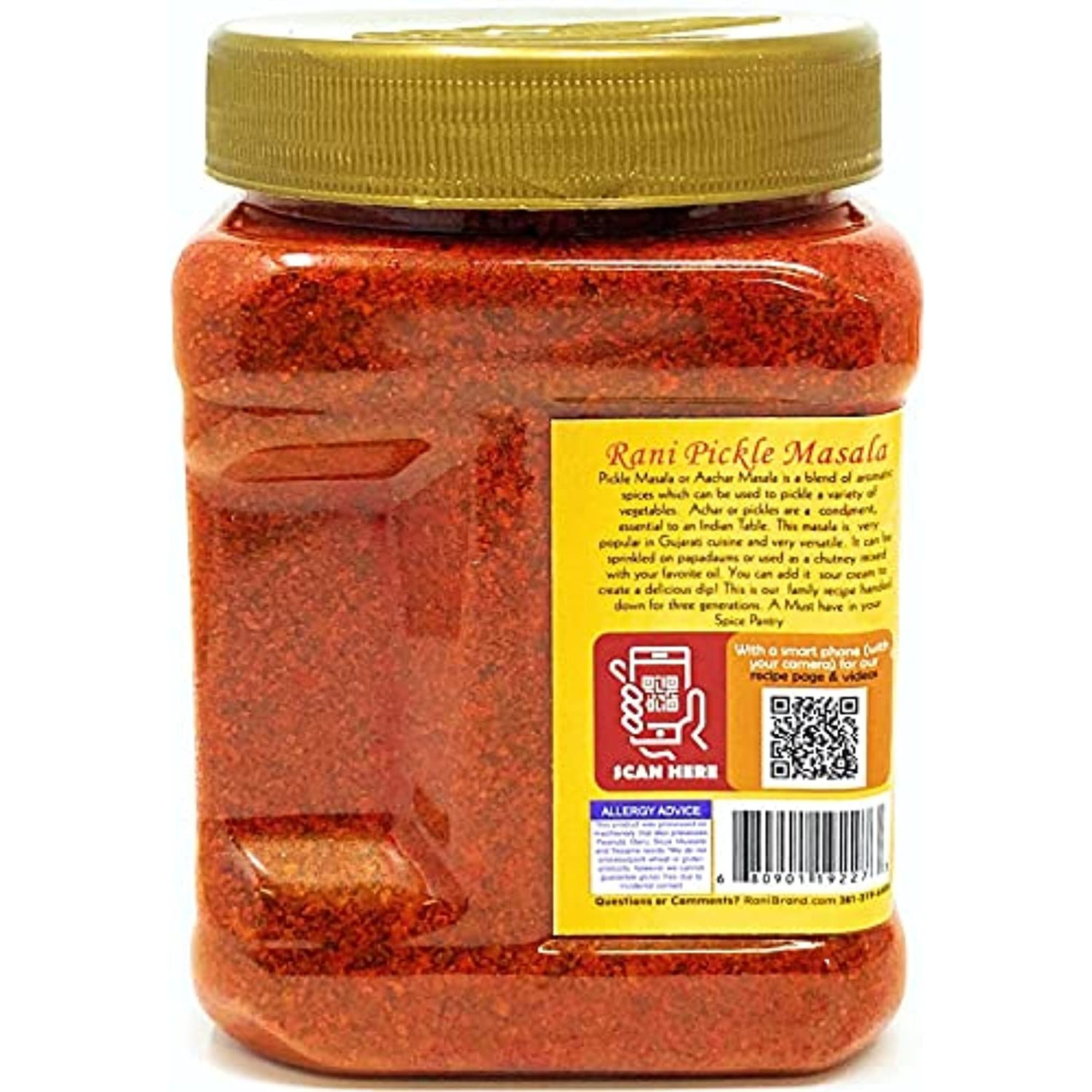 Rani Pickle (Achar) Masala Natural Indian Spice Blend 16oz (1lb) 454g PET Jar ~ Vegan | Gluten Friendly | NON-GMO | No colors | Indian Origin
