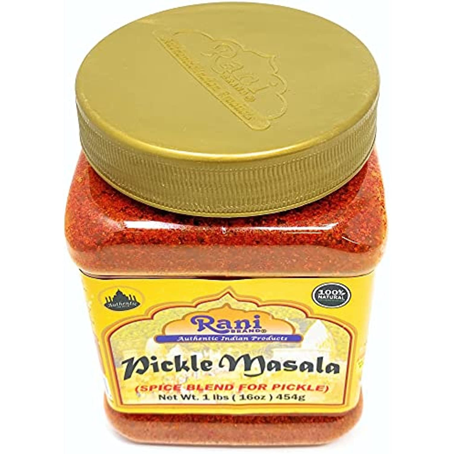 Rani Pickle (Achar) Masala Natural Indian Spice Blend 16oz (1lb) 454g PET Jar ~ Vegan | Gluten Friendly | NON-GMO | No colors | Indian Origin
