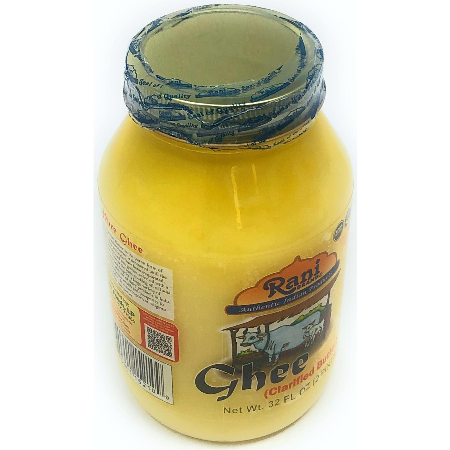 Rani Pure Natural Ghee from Grass Fed Cows (Clarified Butter) 2lb (32oz) ~ Glass Jar | Paleo Friendly | Keto Friendly | Gluten Free