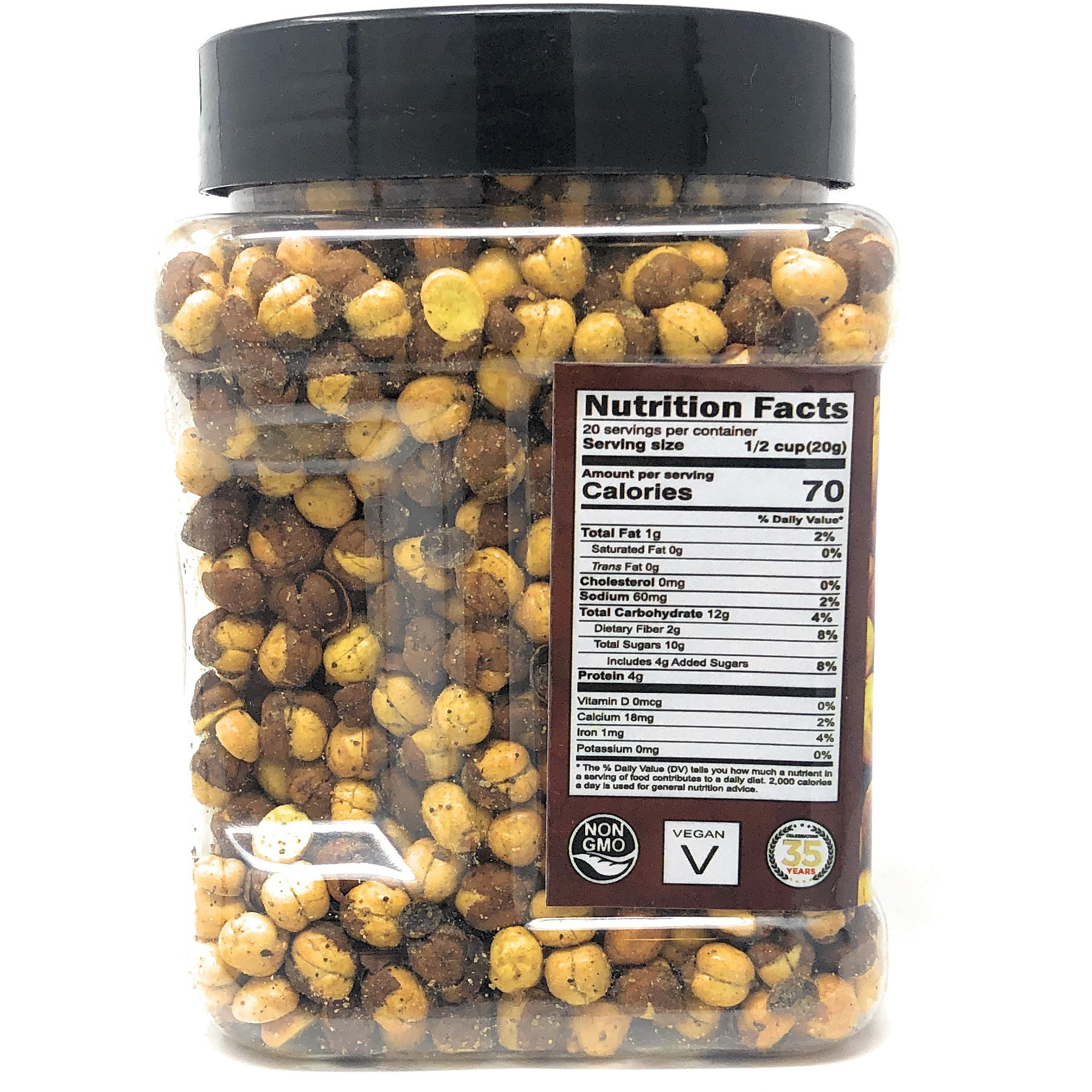 Rani Roasted Chana (Chickpeas) Black Pepper Flavor 14oz (400g) ~ All Natural | Vegan | No Preservatives | No Colors | Great Snack, Ready to Eat, Seasoned with 5 Spices, Indian Origin