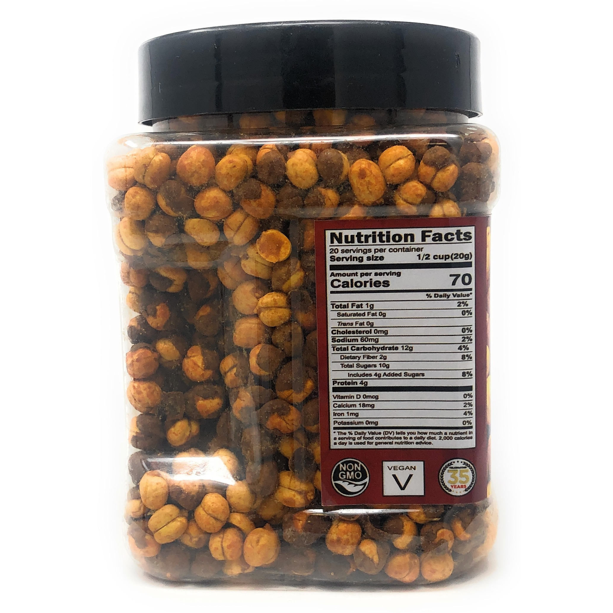 Rani Roasted Chana (Chickpeas) Chilli Garlic Flavor 14oz (400g) ~ All Natural | Vegan | No Preservatives | No Colors | Great Snack, Ready to Eat, Seasoned with 6 Spices, Indian Origin