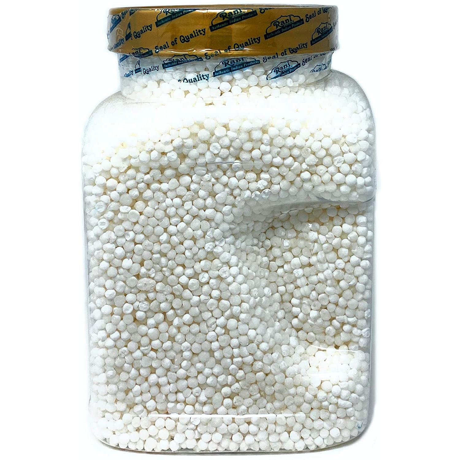 Rani Sabudana (Tapioca / Sago) Pearls 3lbs (48oz) Pet Jar Bulk ~ All Natural | Vegan | No Colors | NON-GMO | Indian Origin