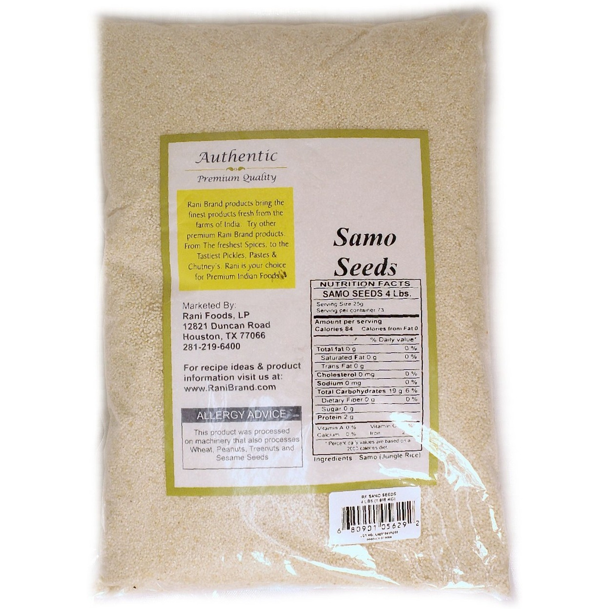 Rani Samo Seeds Whole (Japanese barnyard millet / Jungle Rice/Moriyo/ Samak Rice) Echinochloa frumentacea 4lbs (64oz) Bulk ~ All Natural | Vegan | Gluten Friendly | NON-GMO | Indian Origin
