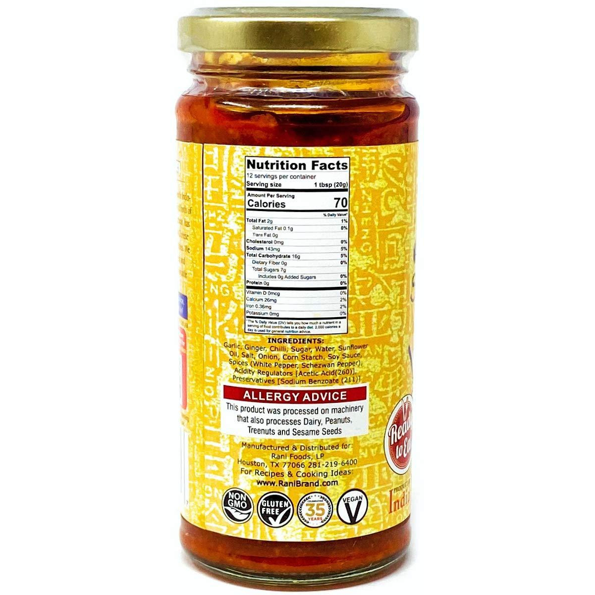 Rani Schezwan Chutney 8.8oz (250g) Glass Jar ~ No Colors | NON-GMO | Vegan | Gluten Friendly | Indian Origin (Indo-Chinese)