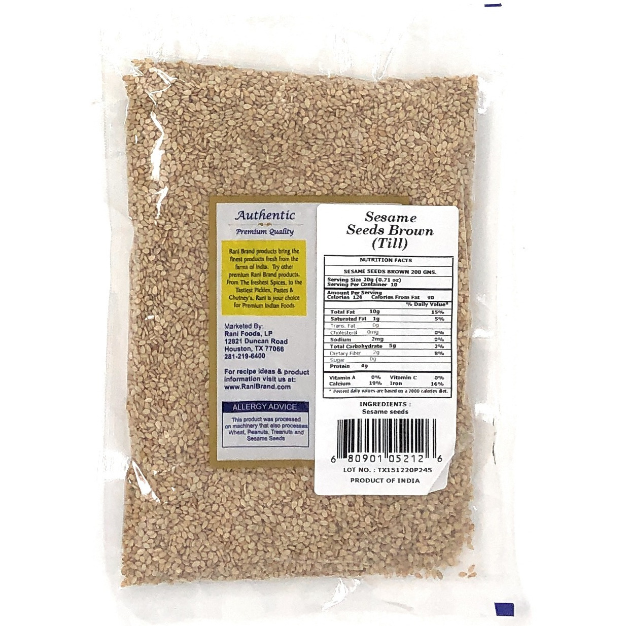 Rani Sesame Seeds Brown 7oz (200g)