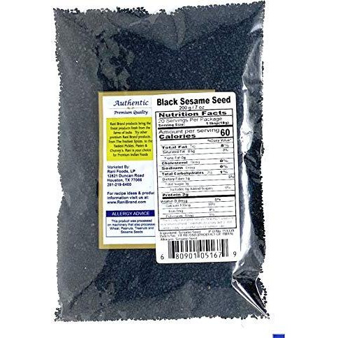 Rani Sesame Seeds Whole Black, Raw (Kala Till) 7oz (200g) ~ All Natural | Gluten Friendly | NON-GMO | Vegan | Indian Origin