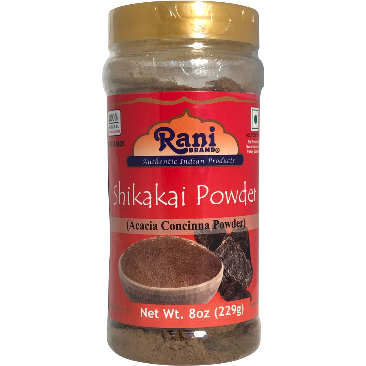 Rani Shikakai (Acacia Concinna) Powder 8oz (229g) ~ Natural, Salt-Free | Vegan | No Colors | Gluten Friendly | NON-GMO | Indian Origin