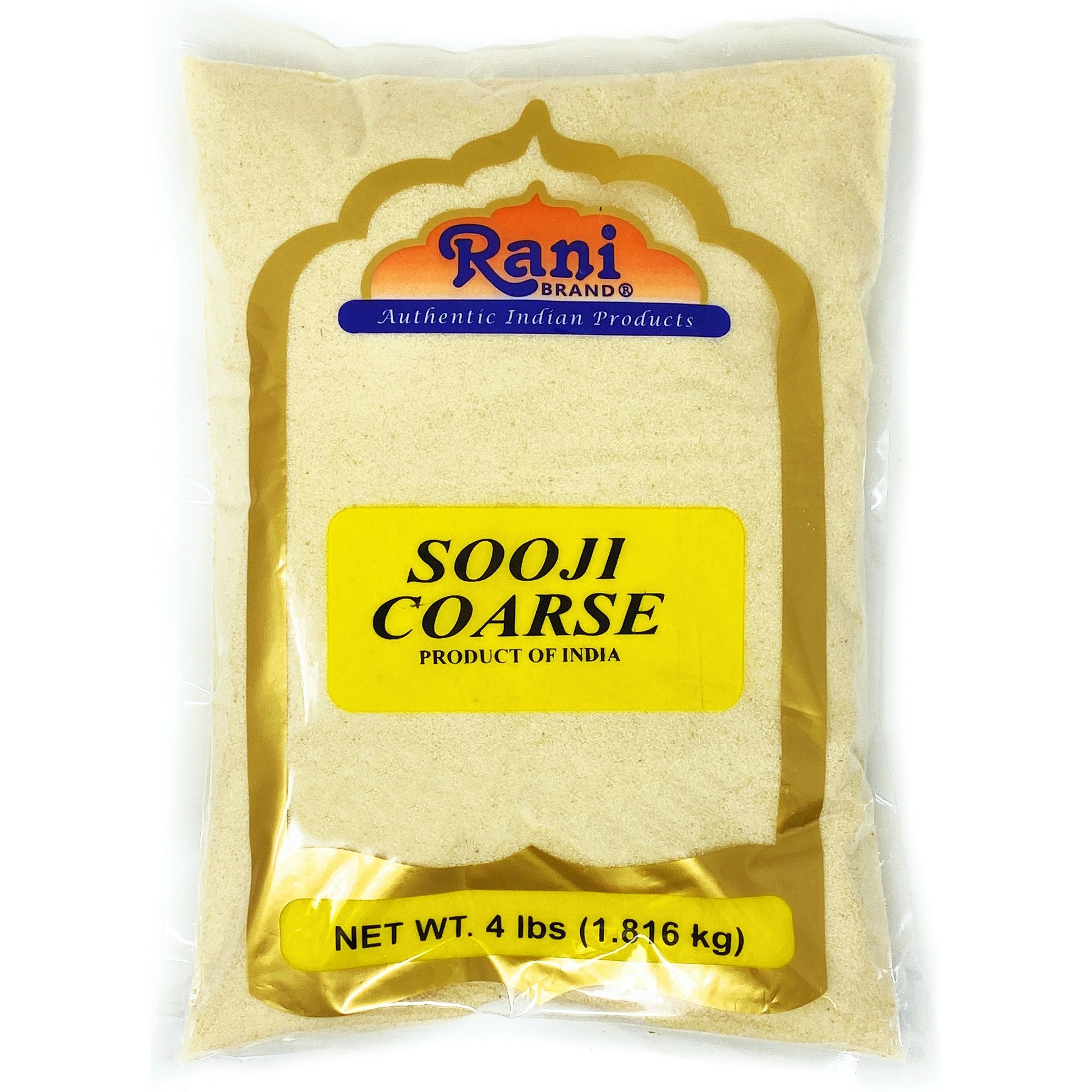Rani Sooji Coarse (Farina, Suji, Rava, Rawa, Semolina) Flour 4lbs (64oz) ~ All Natural | Vegan | NON-GMO | Indian Origin