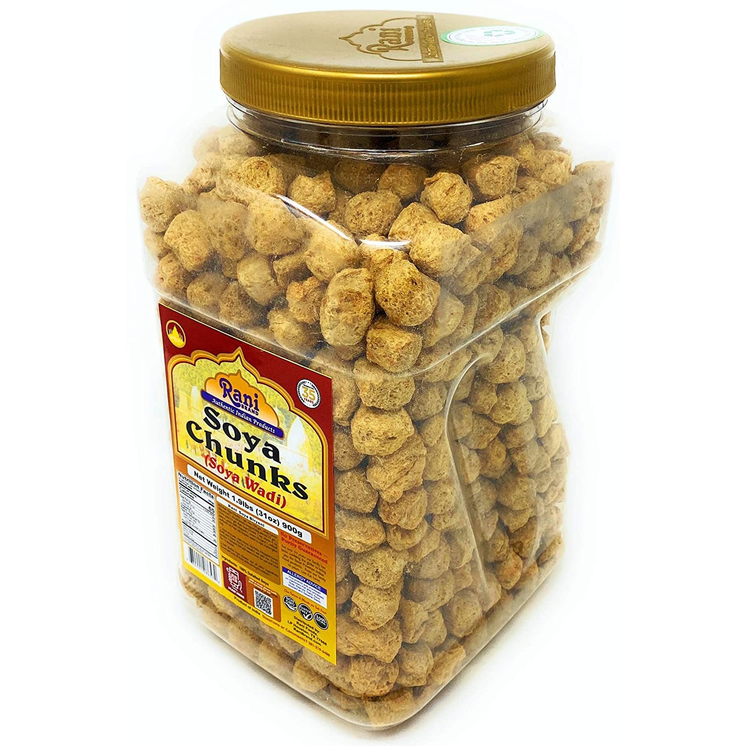 Rani Soya Chunks Nuggets (High Protien) Vadi 31oz (900g) ~ All Natural, Salt-Free | Vegan | No Colors | Gluten Friendly | NON-GMO | Indian Origin | Meat Alternate Substitute