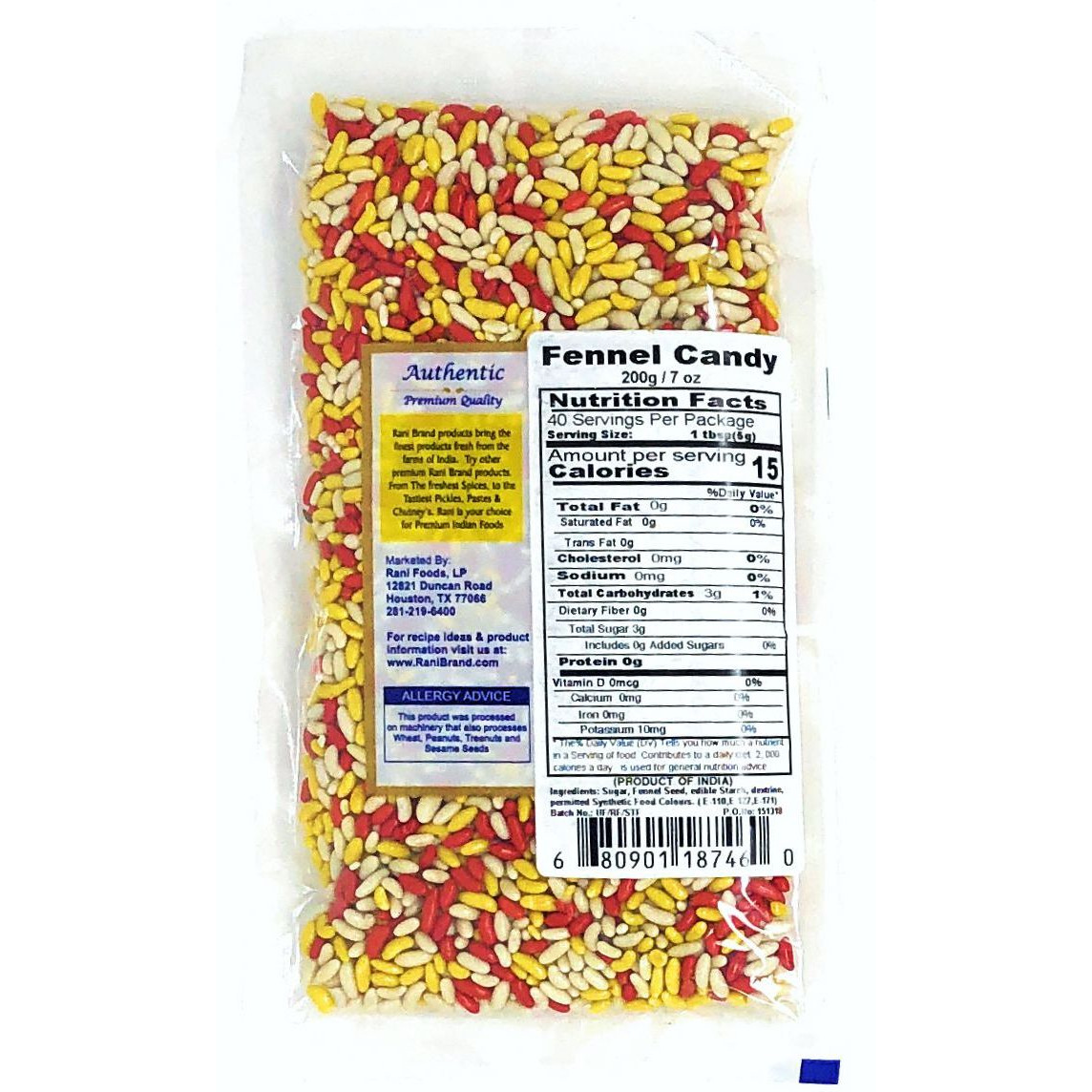 Rani Sugar Coated Fennel Candy 7oz (200g) ~ Indian After Meal Digestive Treat