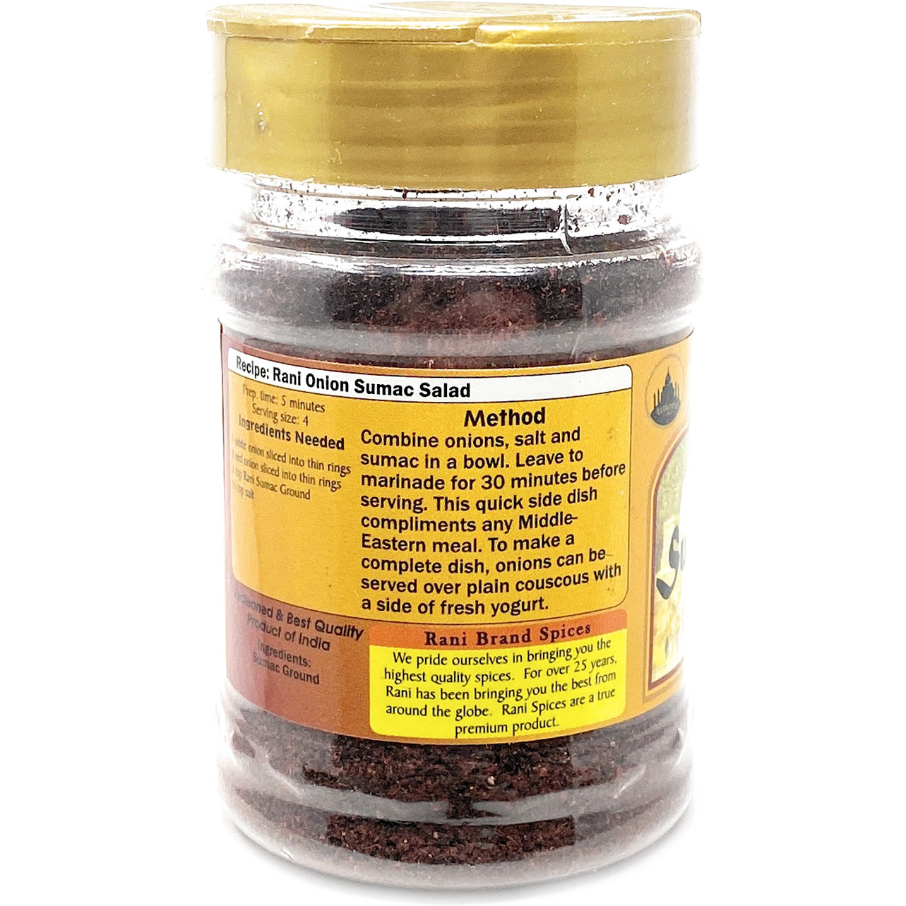 Rani Sumac (Sumak) Spice Ground Powder 3oz (85g) ~ All Natural, Salt-Free | Vegan | No Colors | Gluten Friendly  | NON-GMO