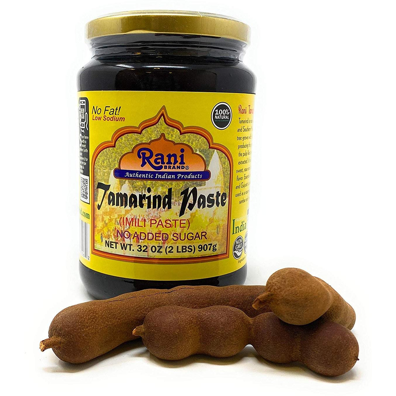 Rani Tamarind Paste Puree (Imli) 32oz (2lbs) 907g Bulk Glass Jar, No added sugar ~ All Natural | Vegan | Gluten Friendly | No Colors | NON-GMO | Indian Origin