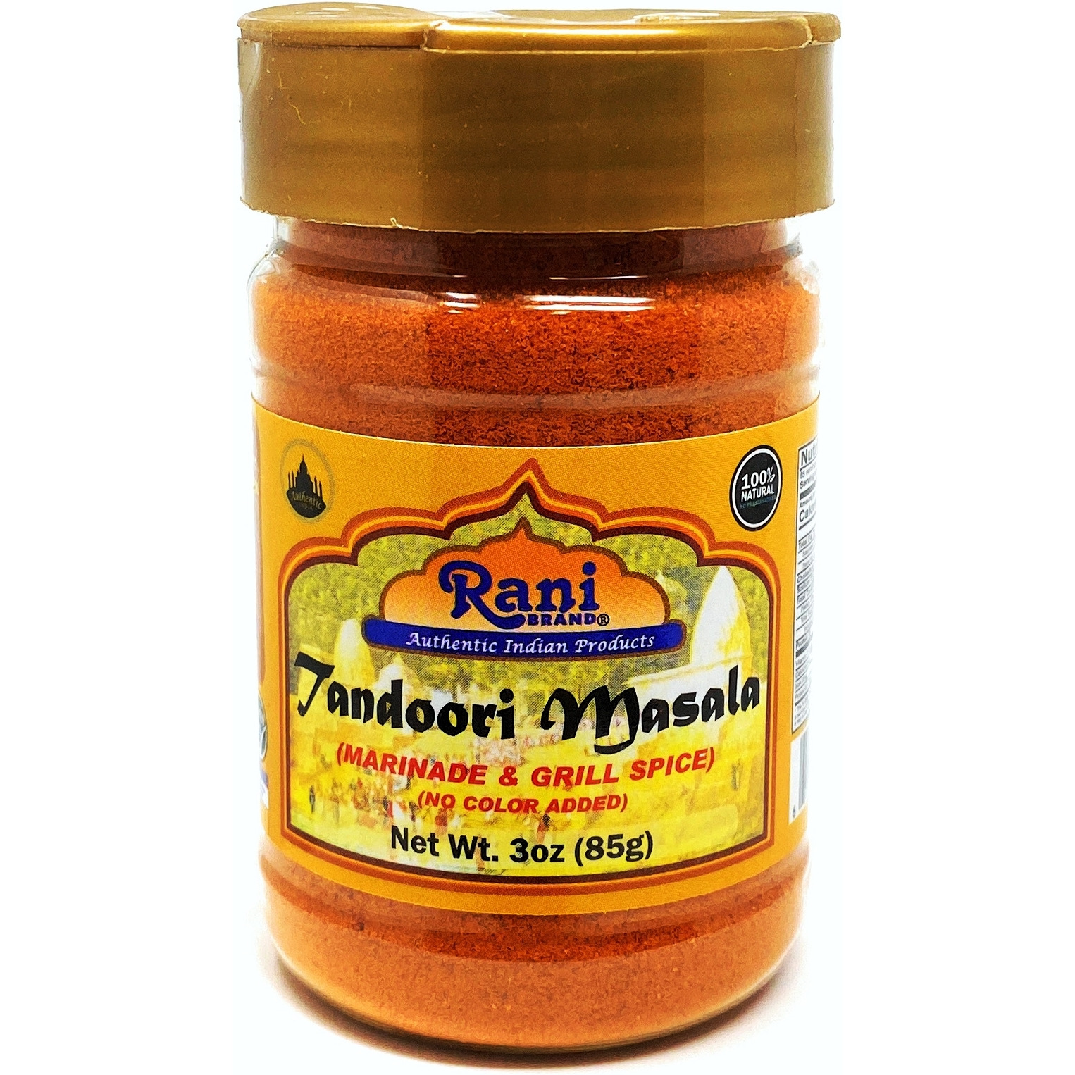 Rani Tandoori Masala (Natural, No Colors Added) Indian 11-Spice Blend 3oz (85g) ~ Salt Free | Vegan | Gluten Friendly | NON-GMO