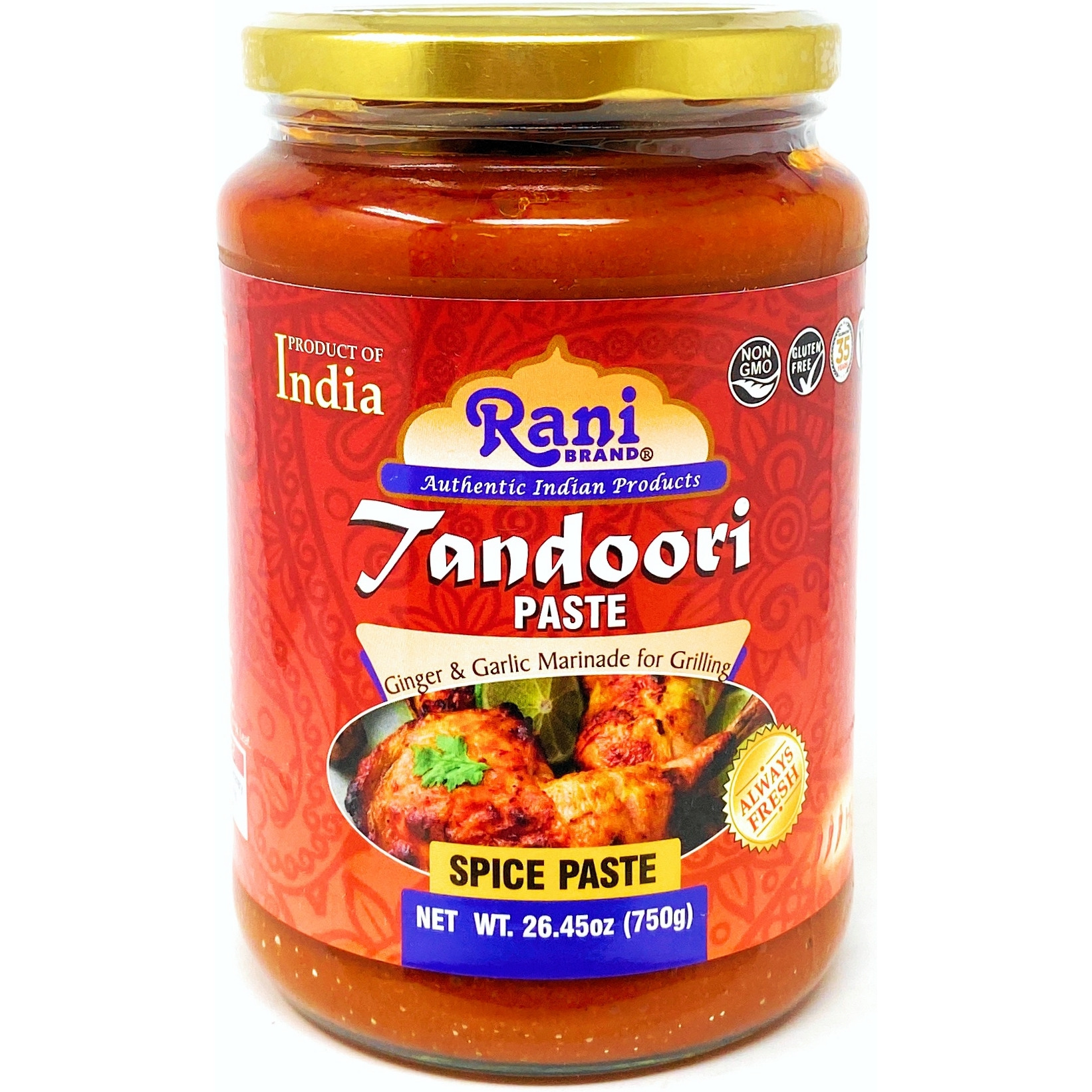 Rani Tandoori Paste 26.45oz (750g) For Tandoori Chicken, Chicken Tikka, Paneer Tikka Glass Jar ~ No Colors | All Natural | NON-GMO | Vegan | Gluten Free | Indian Origin