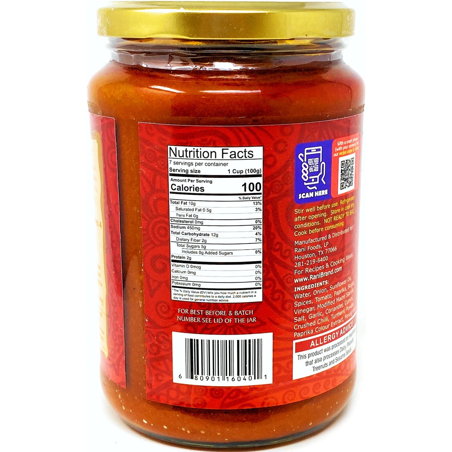 Rani Tandoori Paste 26.45oz (750g) For Tandoori Chicken, Chicken Tikka, Paneer Tikka Glass Jar ~ No Colors | All Natural | NON-GMO | Vegan | Gluten Free | Indian Origin