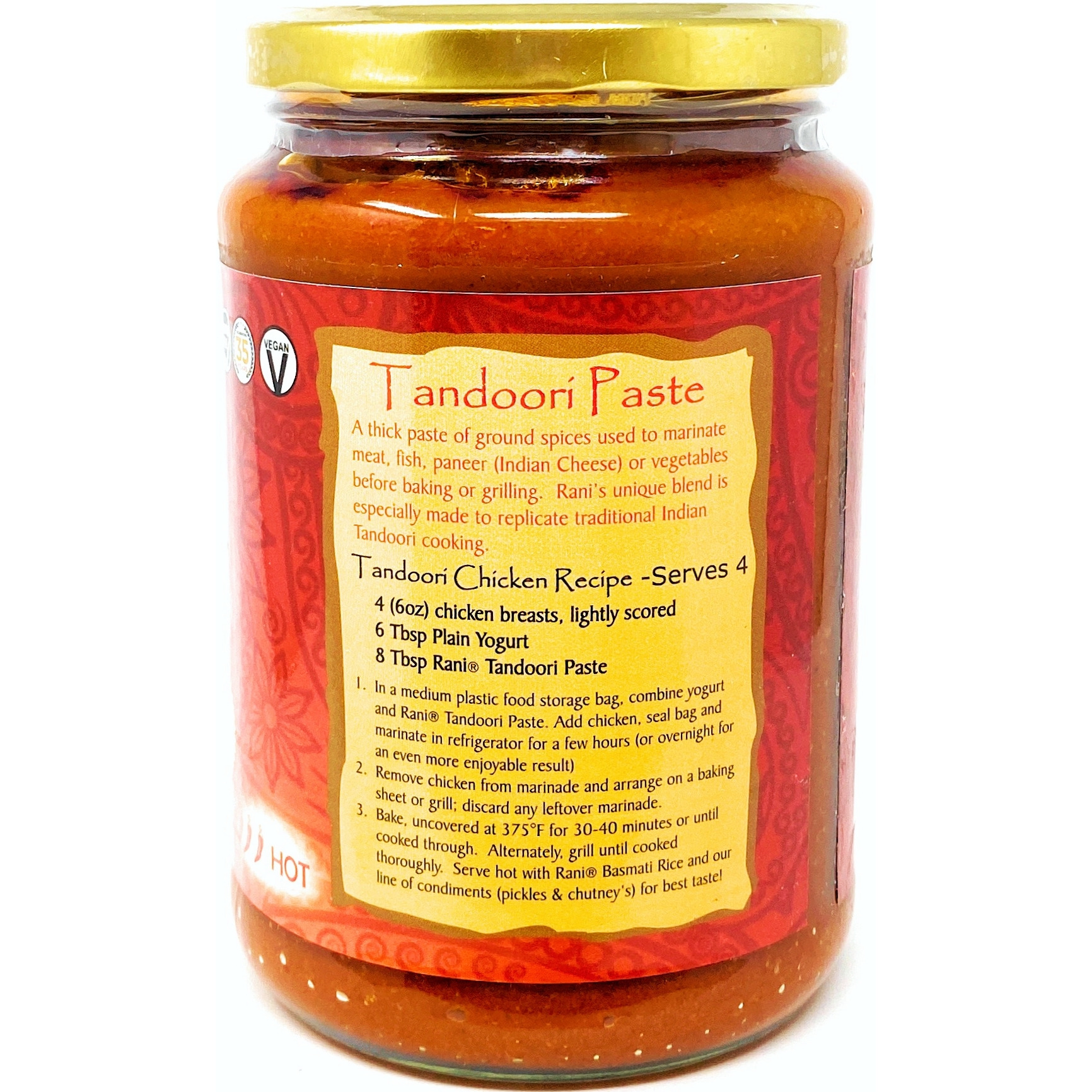 Rani Tandoori Paste 26.45oz (750g) For Tandoori Chicken, Chicken Tikka, Paneer Tikka Glass Jar ~ No Colors | All Natural | NON-GMO | Vegan | Gluten Free | Indian Origin