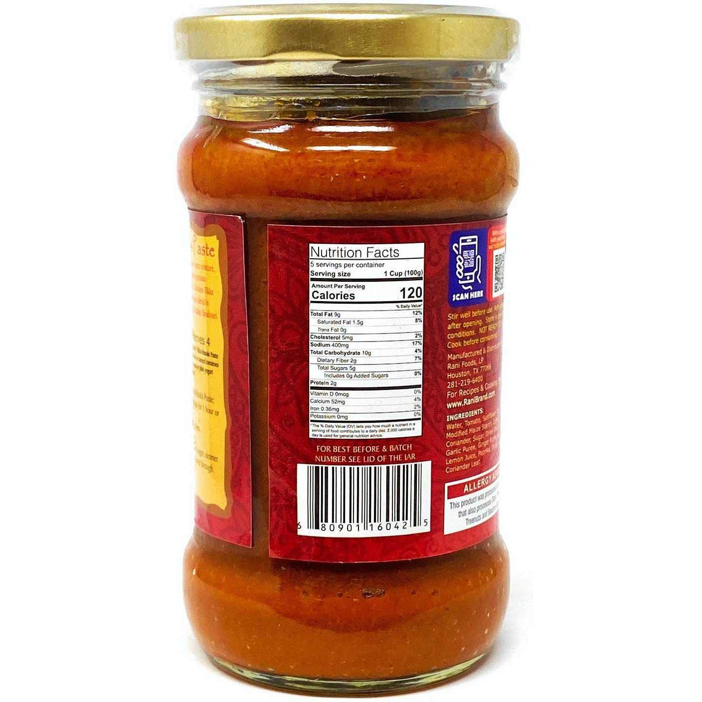 Rani Tikka Masala Cooking Spice Paste 10oz (300g) Glass Jar ~ No Colors | All Natural | NON-GMO | Vegan | Gluten Free | Indian Origin