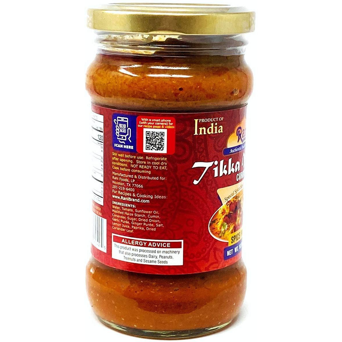 Rani Tikka Masala Cooking Spice Paste 10oz (300g) Glass Jar ~ No Colors | All Natural | NON-GMO | Vegan | Gluten Free | Indian Origin
