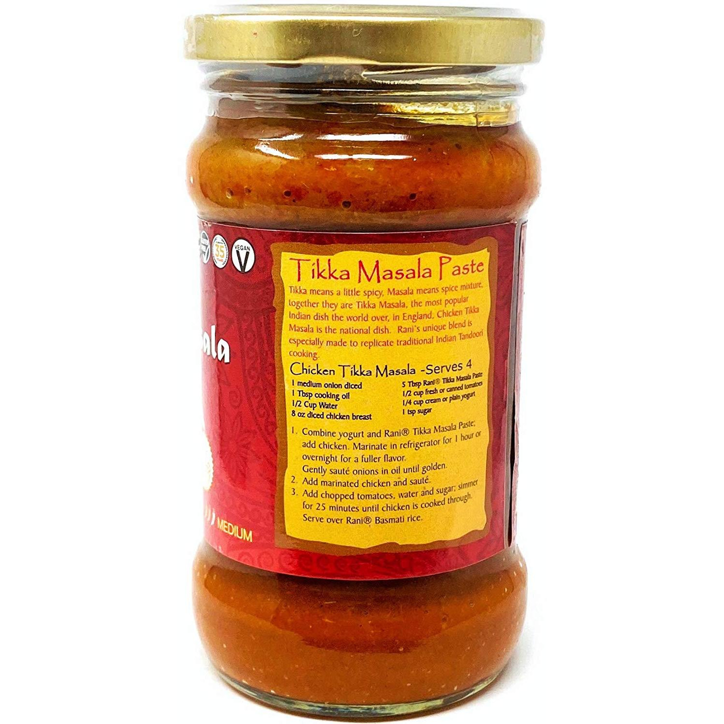 Rani Tikka Masala Cooking Spice Paste 10oz (300g) Glass Jar ~ No Colors | All Natural | NON-GMO | Vegan | Gluten Free | Indian Origin