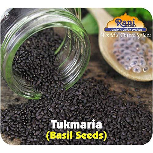 Rani Tukmaria (Natural Holy Basil Seeds) 14oz (400g) Used for Falooda / Sabja Dessert, Spice & Ayurveda Herbal ~ Gluten Friendly | NON-GMO | Vegan | Indian Origin