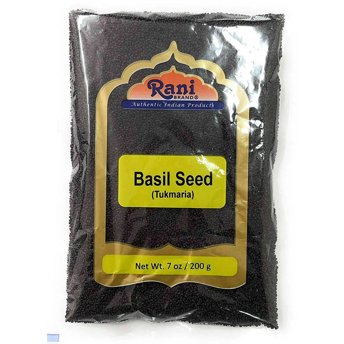 Rani Tukmaria (Natural Holy Basil Seeds) 7oz (200g) Used for Falooda / Sabja Dessert, Spice & Ayurveda Herbal ~ Gluten Friendly | NON-GMO | Vegan | Indian Origin