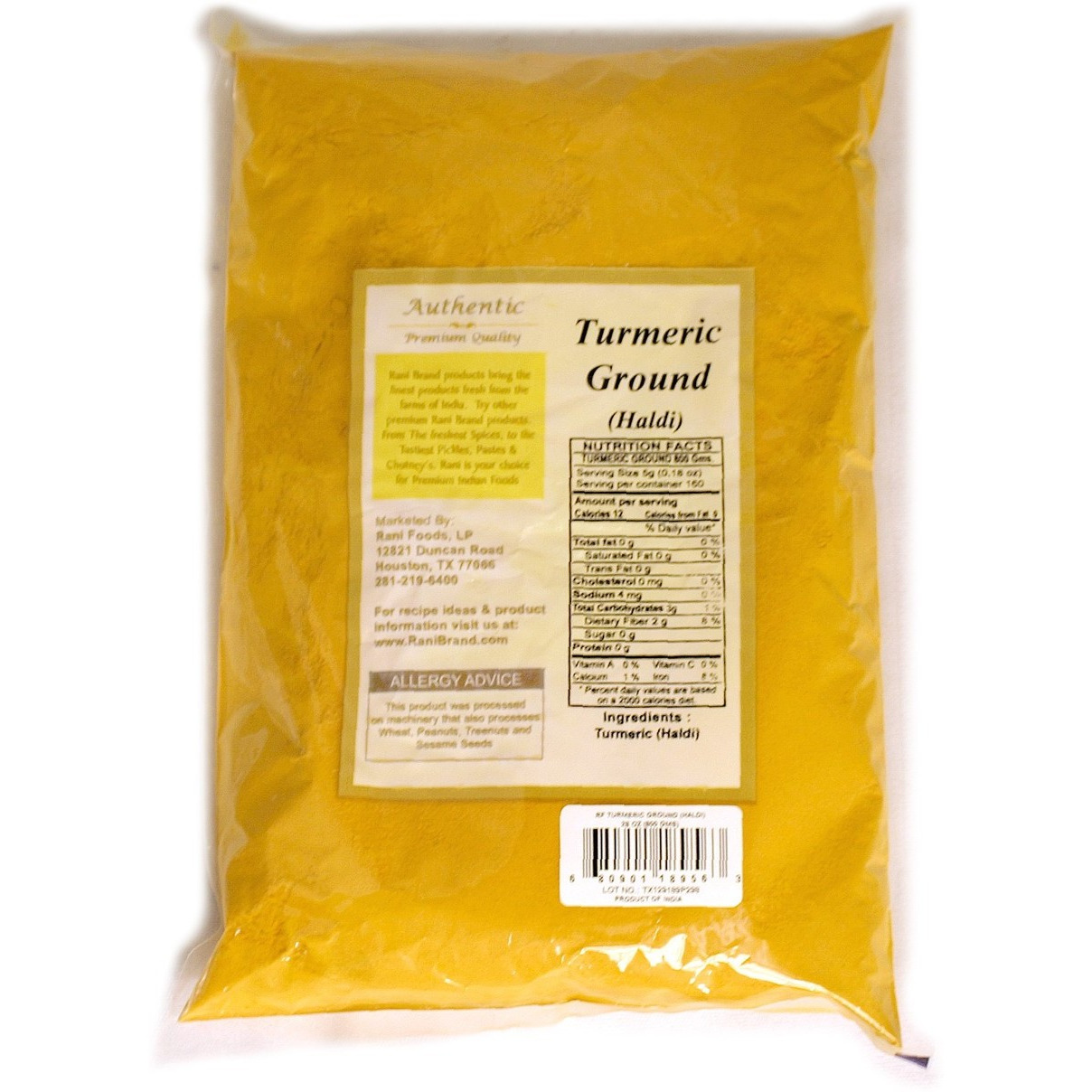 Rani Turmeric (Haldi) Root Powder Spice, (High Curcumin Content) 28oz (800g) ~ All Natural | 100% Pure, Salt Free | Vegan | Gluten Friendly | NON-GMO | Indian Origin