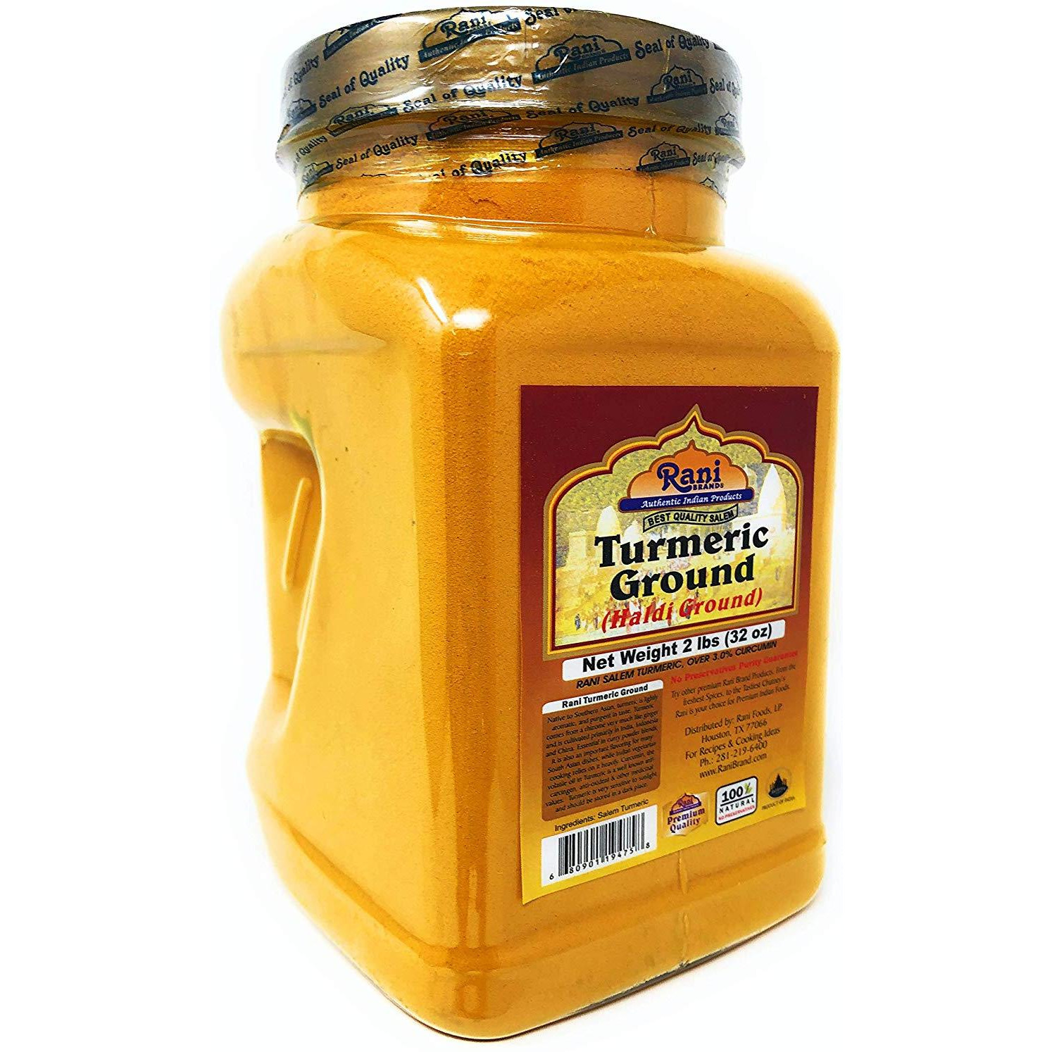 Rani Turmeric (Haldi) Root Powder Spice, (High Curcumin Content) 32oz (2lbs) Bulk ~ All Natural | 100% Pure, Salt Free | Vegan | Gluten Friendly | NON-GMO | Indian Origin