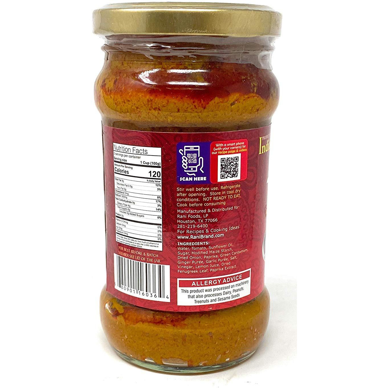 Rani Vindaloo Curry Cooking Spice Paste, Hot 10oz (300g) Glass Jar ~ No Colors | All Natural | NON-GMO | Vegan | Gluten Free | Indian Origin