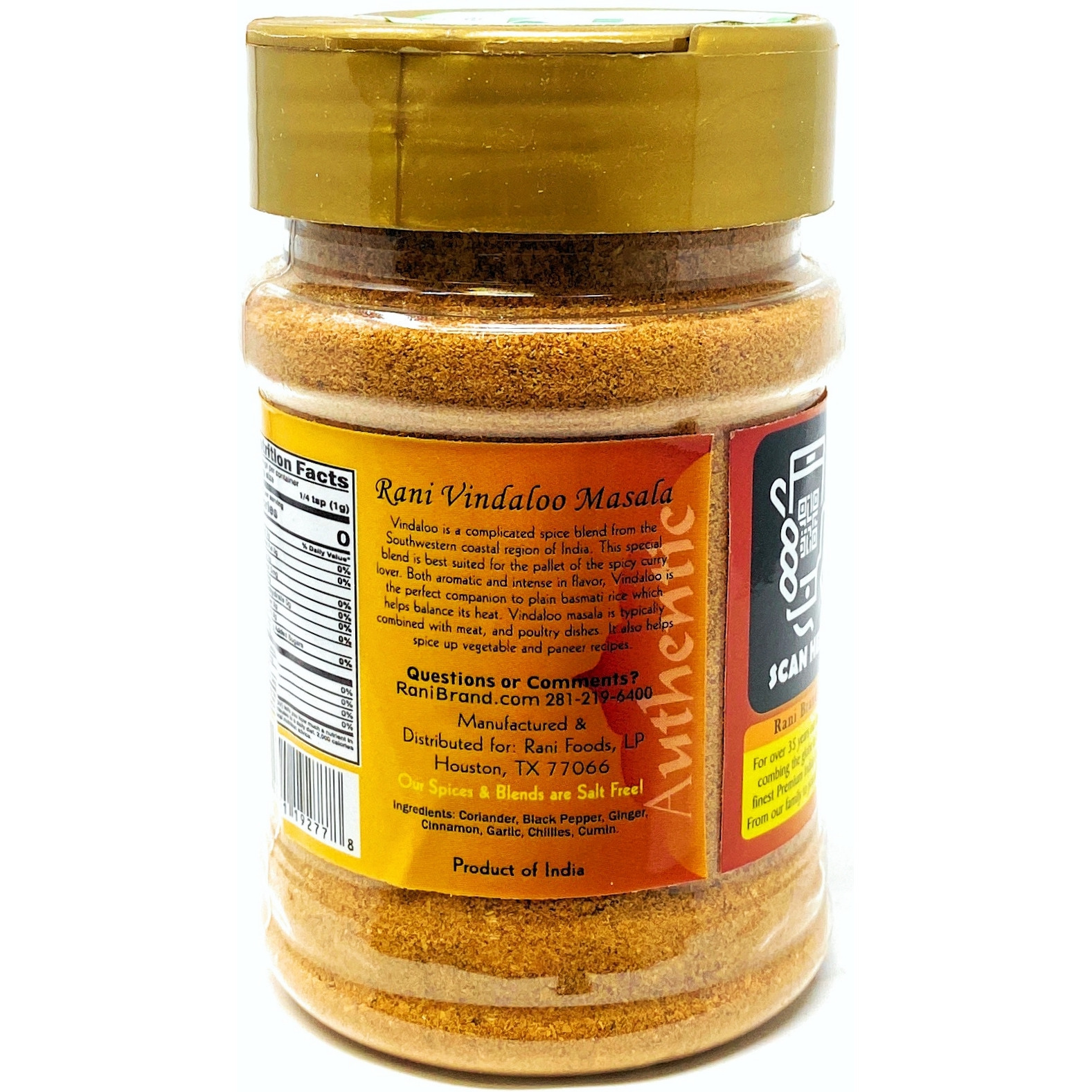 Rani Vindaloo Curry Masala Natural Indian Spice Blend 3oz (85g) ~ Salt Free | Vegan | Gluten Friendly | NON-GMO | No colors