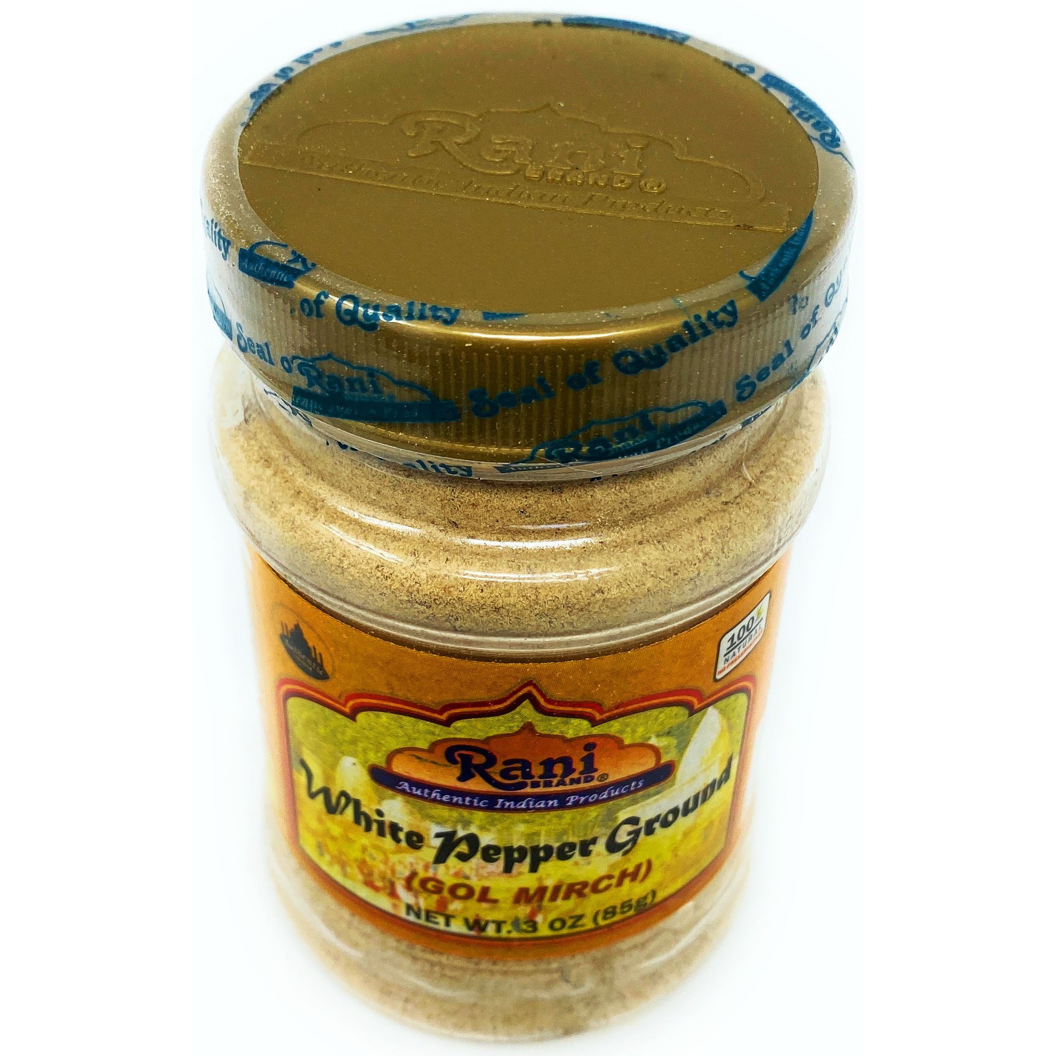 Rani White Pepper (Peppercorns) Ground, Spice 3oz (85g) ~ All Natural | Vegan | Gluten Free Ingredients | NON-GMO | Indian Origin