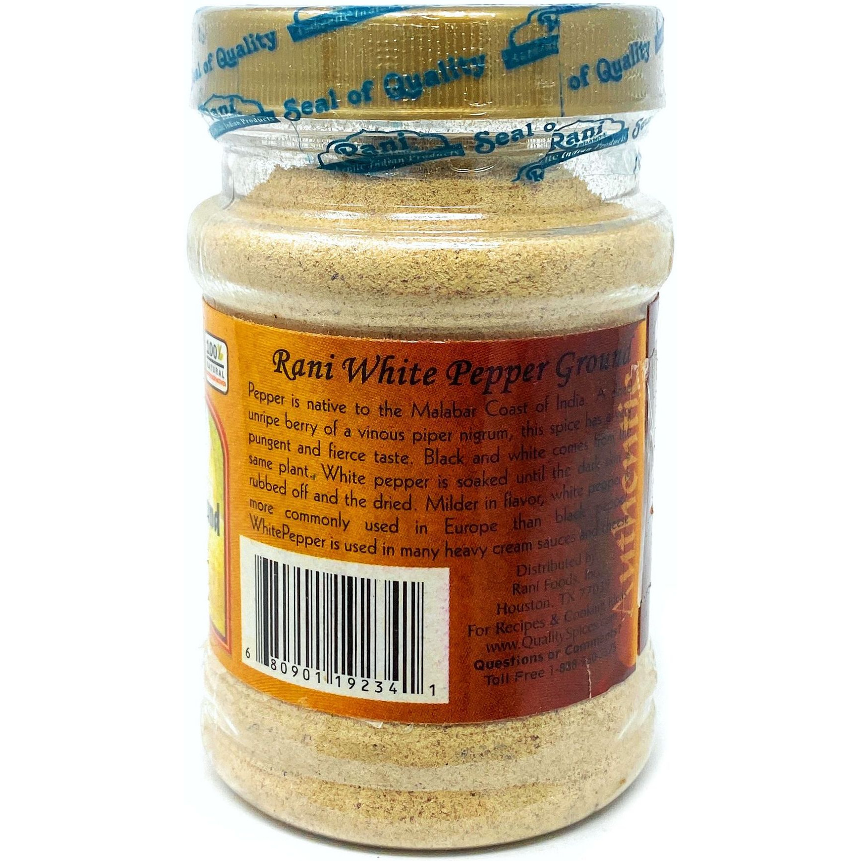 Rani White Pepper (Peppercorns) Ground, Spice 3oz (85g) ~ All Natural | Vegan | Gluten Free Ingredients | NON-GMO | Indian Origin