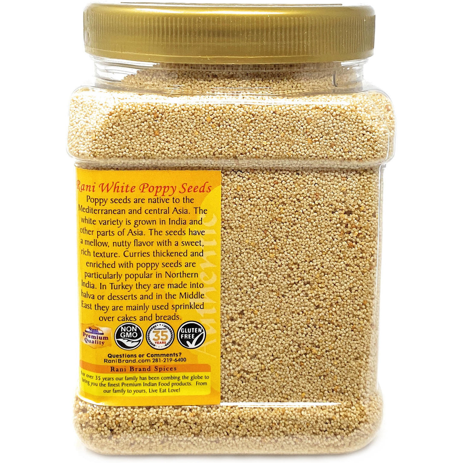 Rani White Poppy Seeds Whole (Khus Khus) Spice 18oz (510g) ~ Natural | Vegan | Gluten Free Ingredients | NON-GMO | Indian Origin