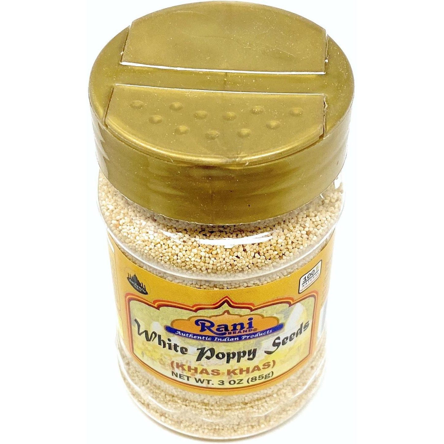 Rani White Poppy Seeds Whole (Khus Khus) Spice 3oz (85g) ~ Natural | Vegan | Gluten Friendly | NON-GMO | Indian Origin