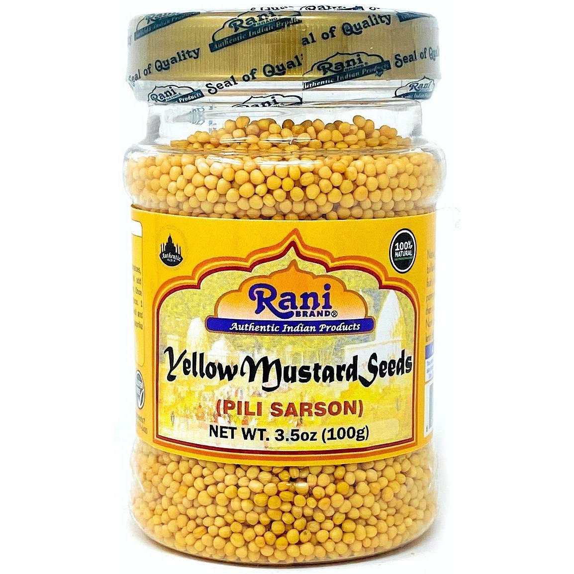 Rani Yellow Mustard Seeds Whole Spice 3.5oz (100g) ~ All Natural | Vegan | Gluten Friendly | NON-GMO | Indian Origin