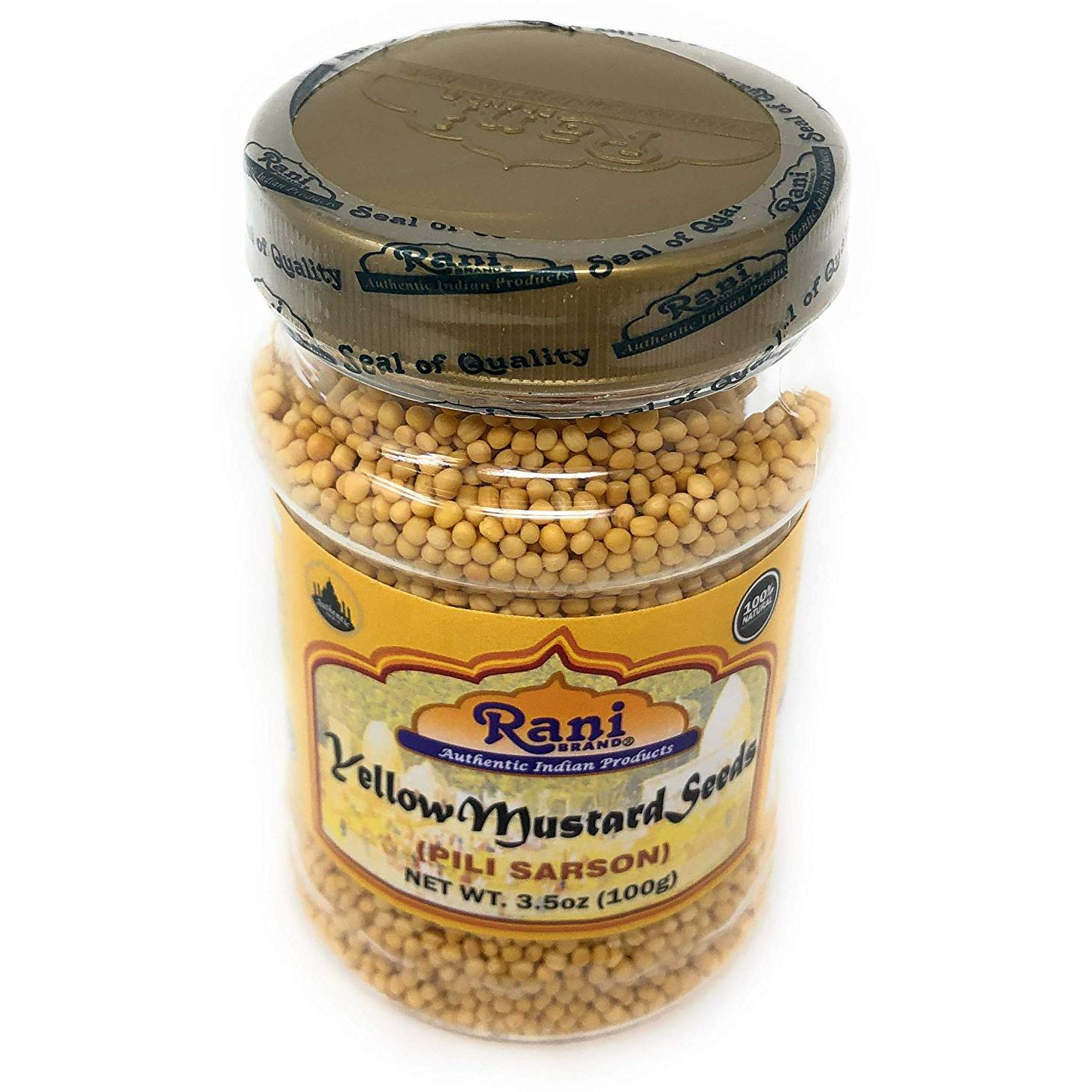 Rani Yellow Mustard Seeds Whole Spice 3.5oz (100g) ~ All Natural | Vegan | Gluten Friendly | NON-GMO | Indian Origin