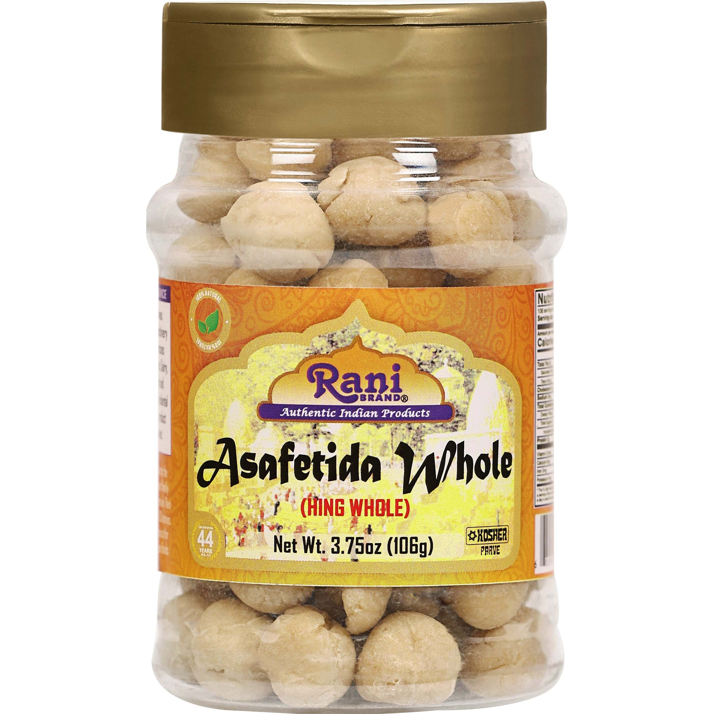 Rani Asafetida (Hing) Whole 3.75oz (106g) PET Jar ~ All Natural, Salt Free, Vegan, Non-GMO, Asafoetida Indian Spice, Best for Onion Garlic Substitute