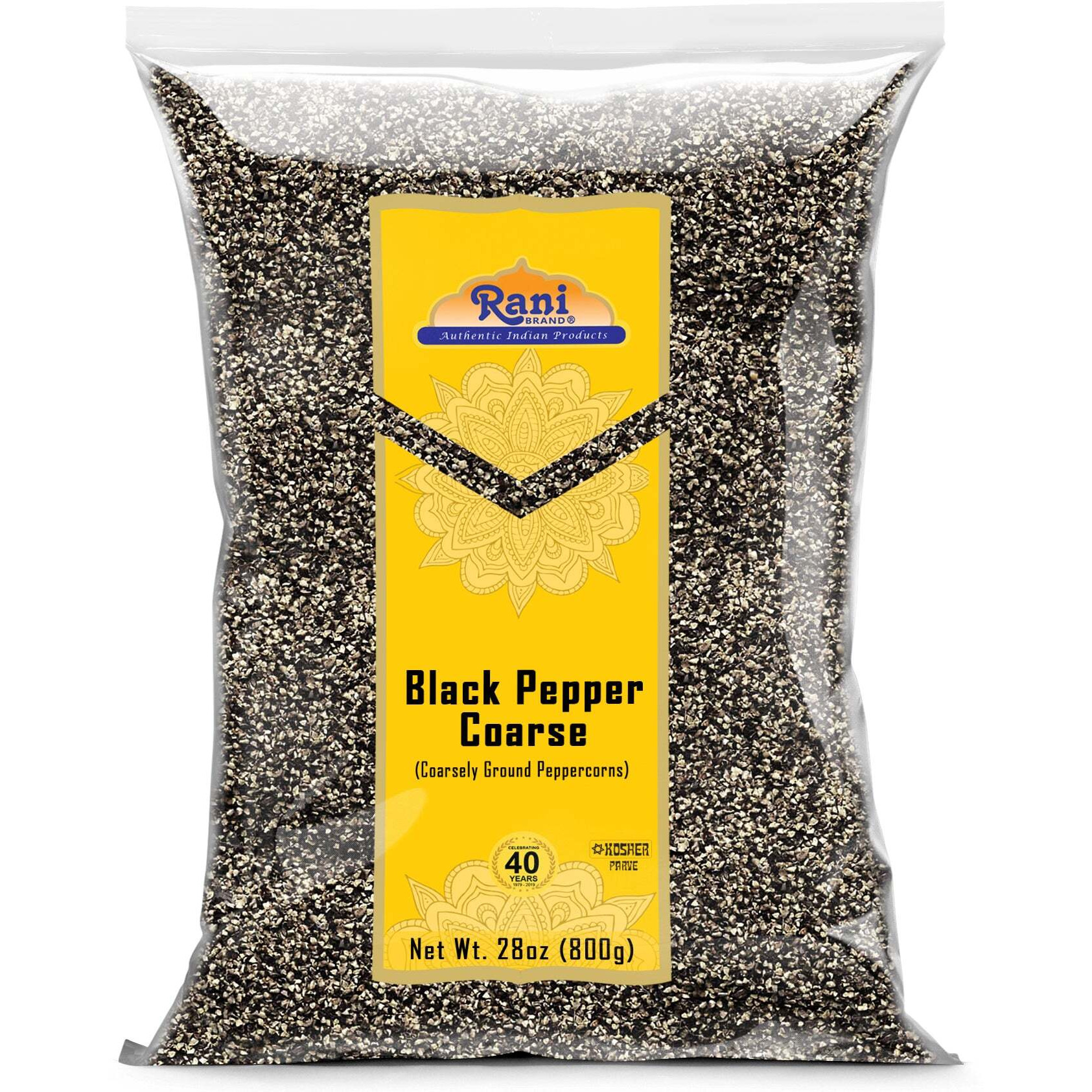Rani Black Pepper Coarse Ground 28 Mesh (Table Grind) 28oz (1.75lbs) 800g ~ All Natural, Vegan, Gluten Friendly, NON-GMO, Kosher, Product of Vietnam